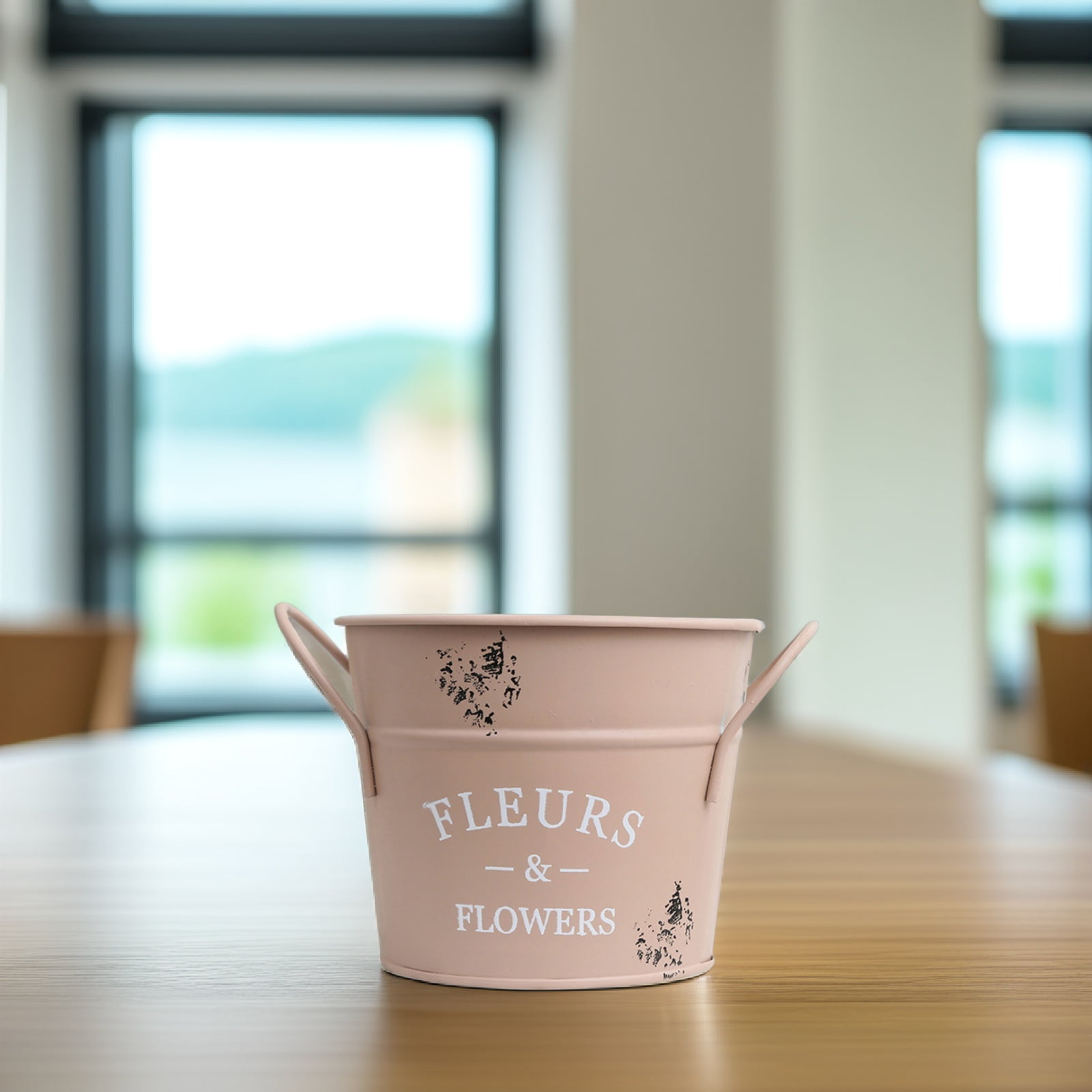 SWETRACE 1Pack Galvanized Bucket Planter in Pink for Outdoor and Indoor Decor 13X4.1In - Image 2