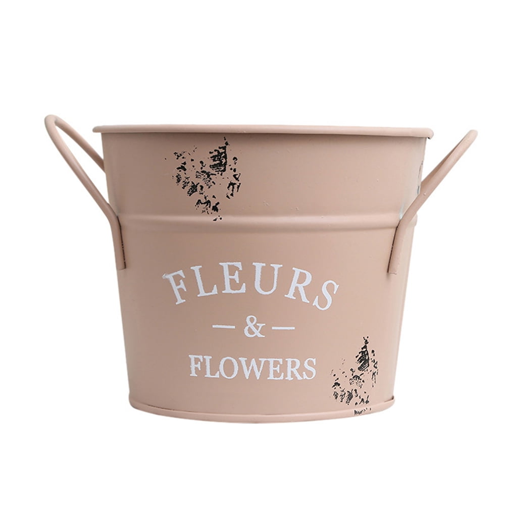 SWETRACE 1Pack Galvanized Bucket Planter in Pink for Outdoor and Indoor Decor 13X4.1In - Image 4