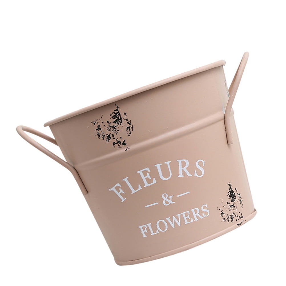 SWETRACE 1Pack Galvanized Bucket Planter in Pink for Outdoor and Indoor Decor 13X4.1In - Image 8