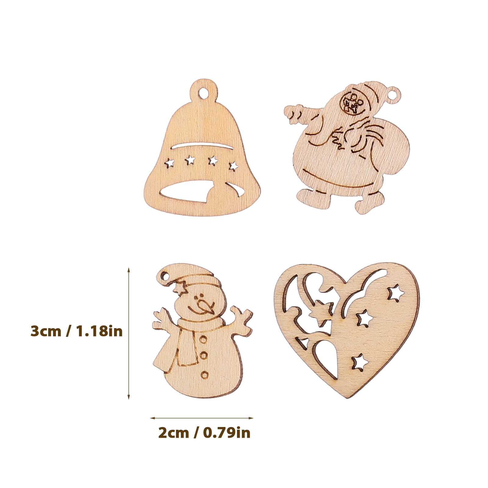 SWETRACE 100Pcs Small Wood Holiday Cutouts Unfinished Wood Slices Diy Wood Chips For Christmas Decorations - Image 2