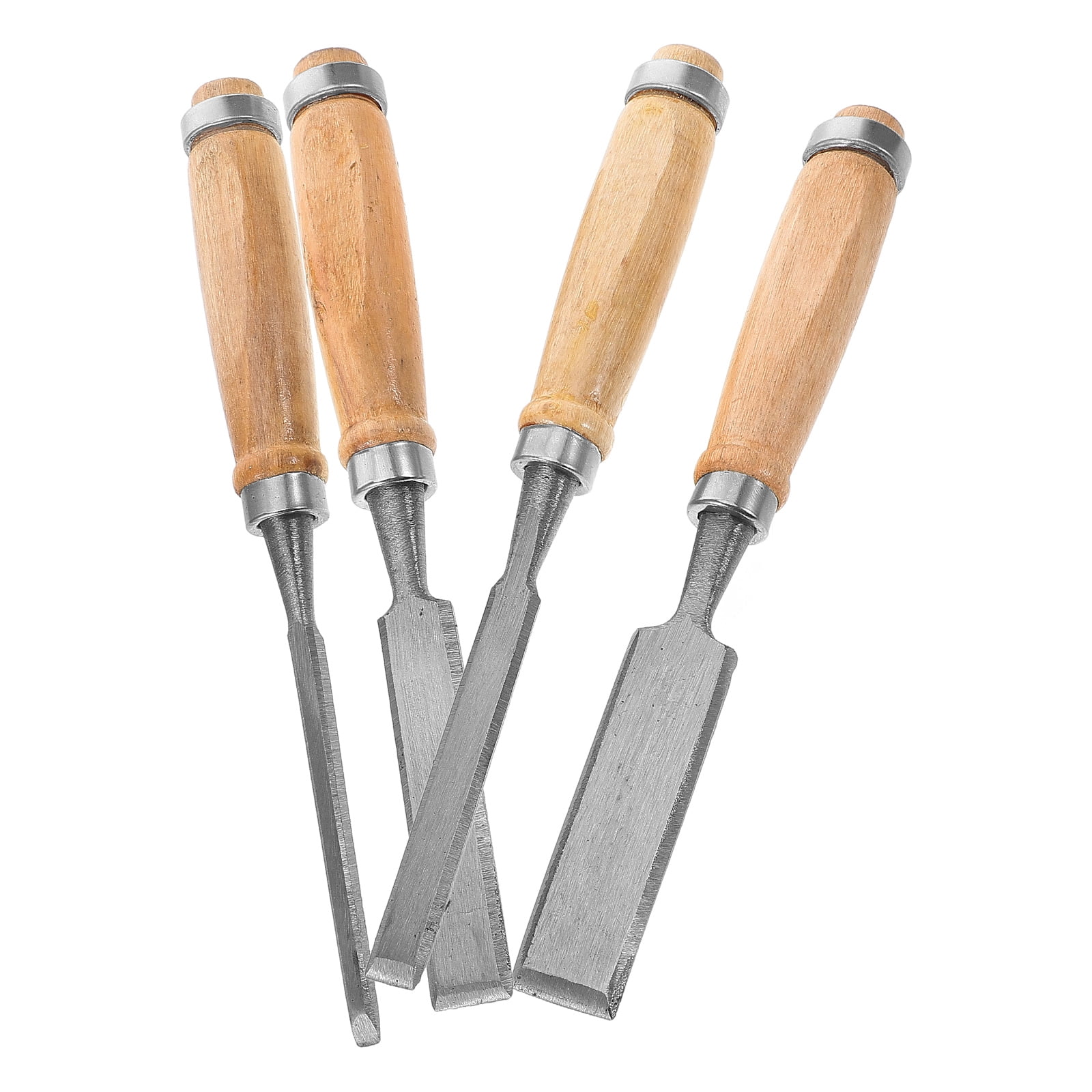 SWETRACE 4Pcs Flat Chisel Woodworking Tool Set for Shaping and Sculpting 8.9X0.2X0.2in - Image 4