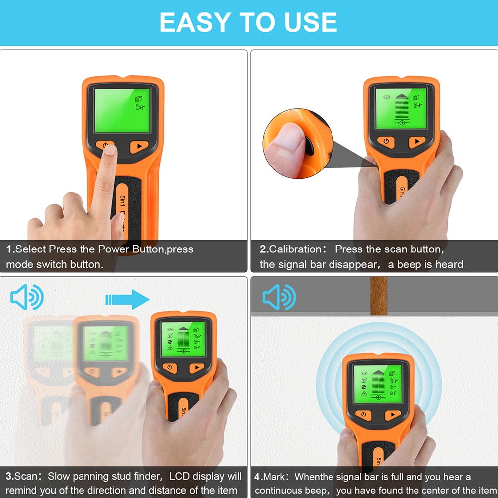 SWETRACE 1Pcs Orange ABS Wall Stud Detector for Detecting Electrical Wires in Walls with Internal Sensor Technology - Image 3