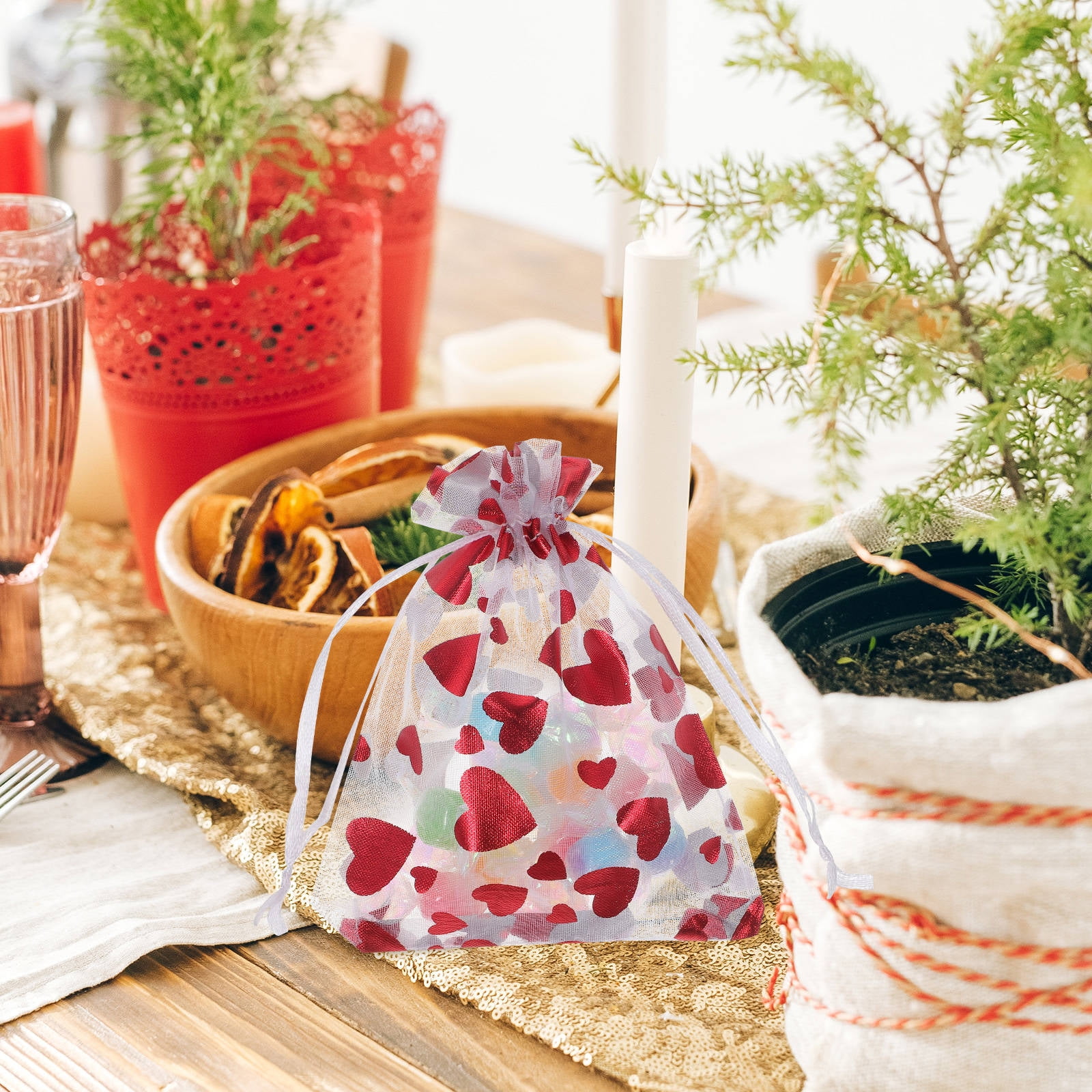 SWETRACE 25Pcs Small Goodie Bags for Valentine's Day and Wedding Treats - Image 3