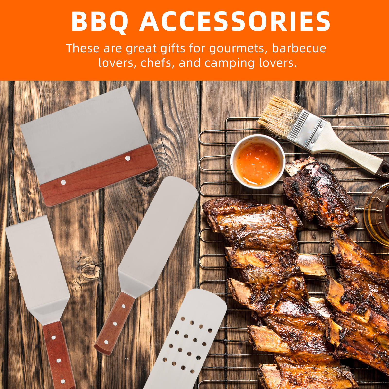 SWETRACE Grill Accessory Bbq Grill Utensils Set Stainless Steel 1 Set 12Pcs - Image 5