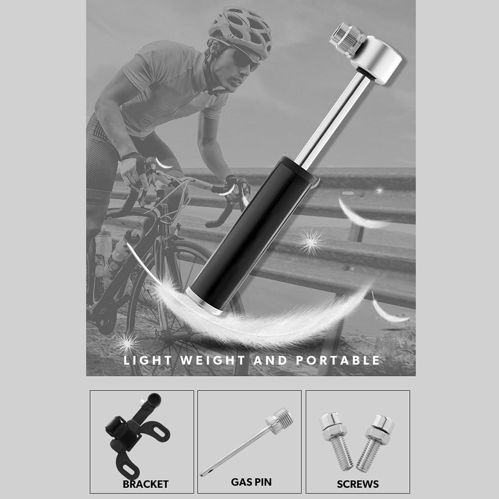 SWETRACE 1Set Black Mini Bicycle Air Pump Portable Design for Cycling and Outdoor Activities 4.7*2.9in - Image 4