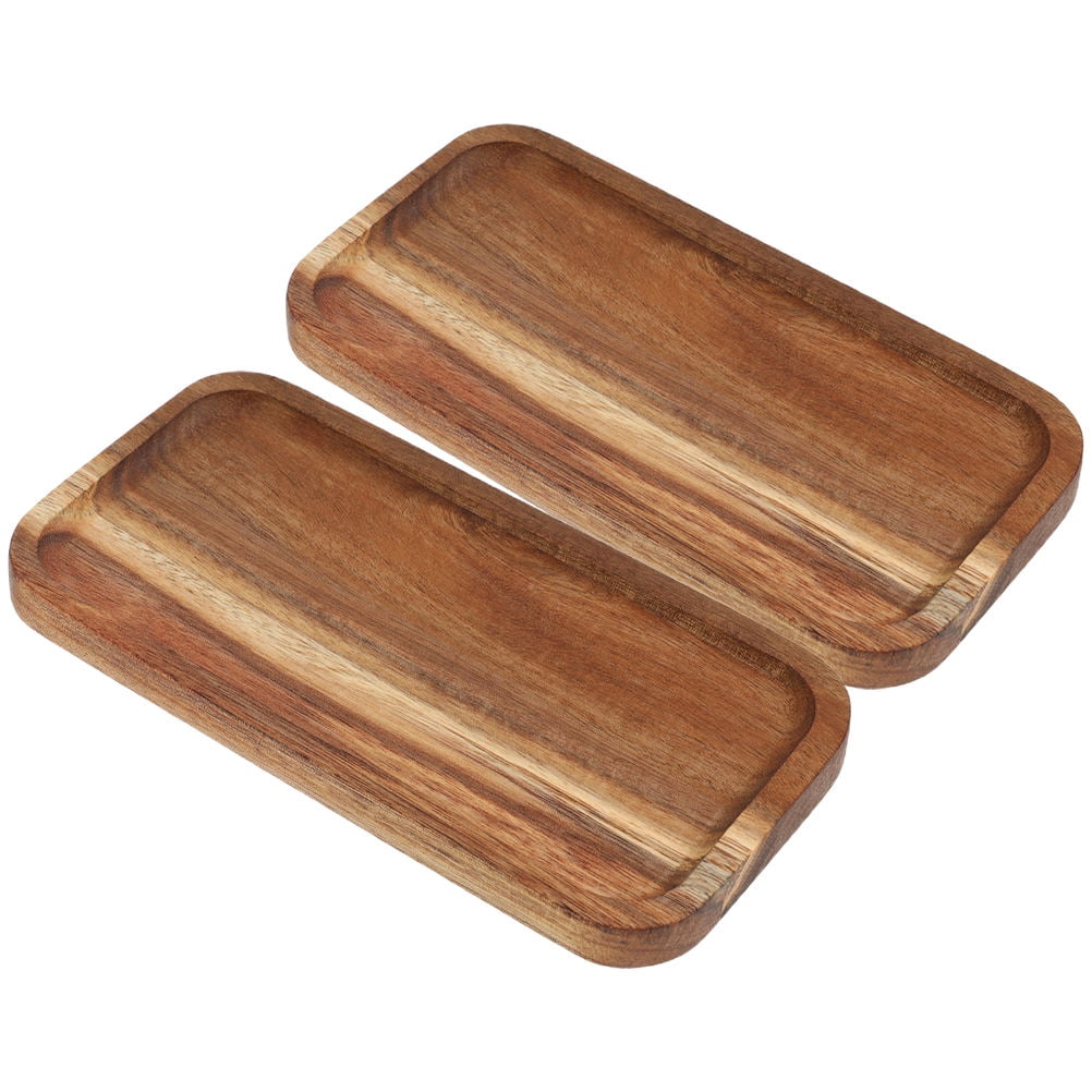 SWETRACE Wood Fruit Tray Wooden Tray Multi-Color 2Set - Image 1