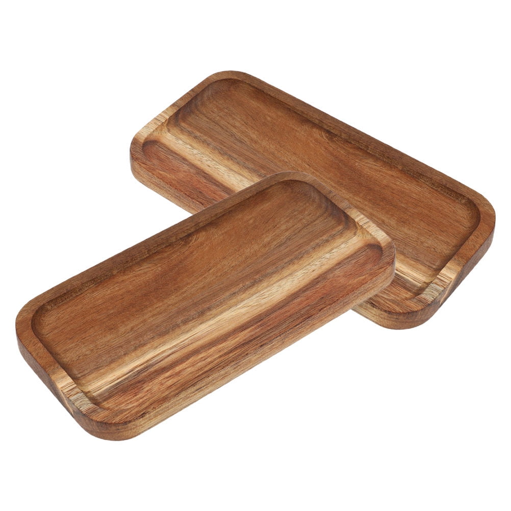 SWETRACE Wood Fruit Tray Wooden Tray Multi-Color 2Set - Image 3