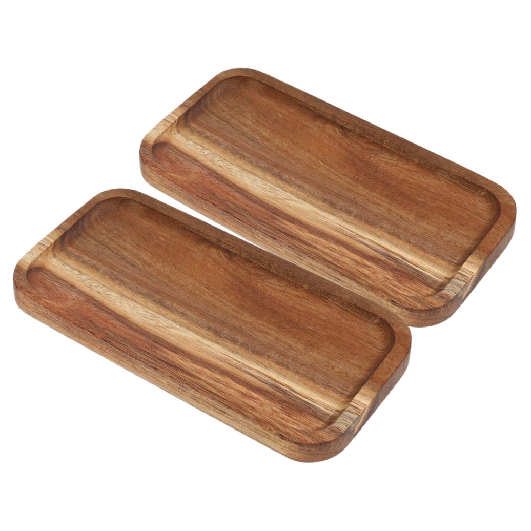 SWETRACE Wood Fruit Tray Wooden Tray Multi-Color 2Set - Image 4