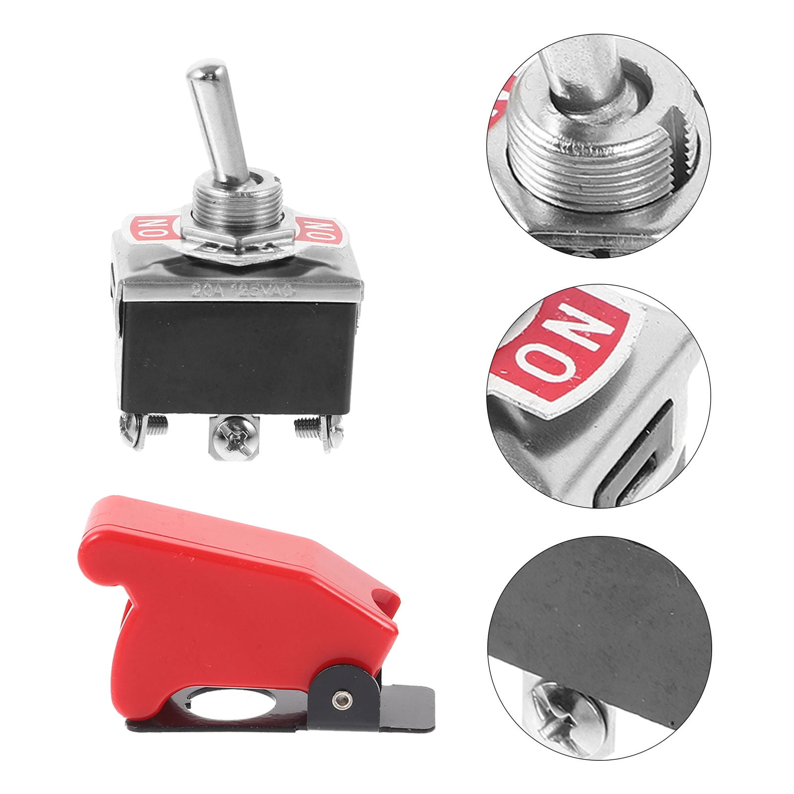 SWETRACE Red Protective Cover Switch 203A Heavy Duty Toggle Switch Metal 1 Set - Image 7