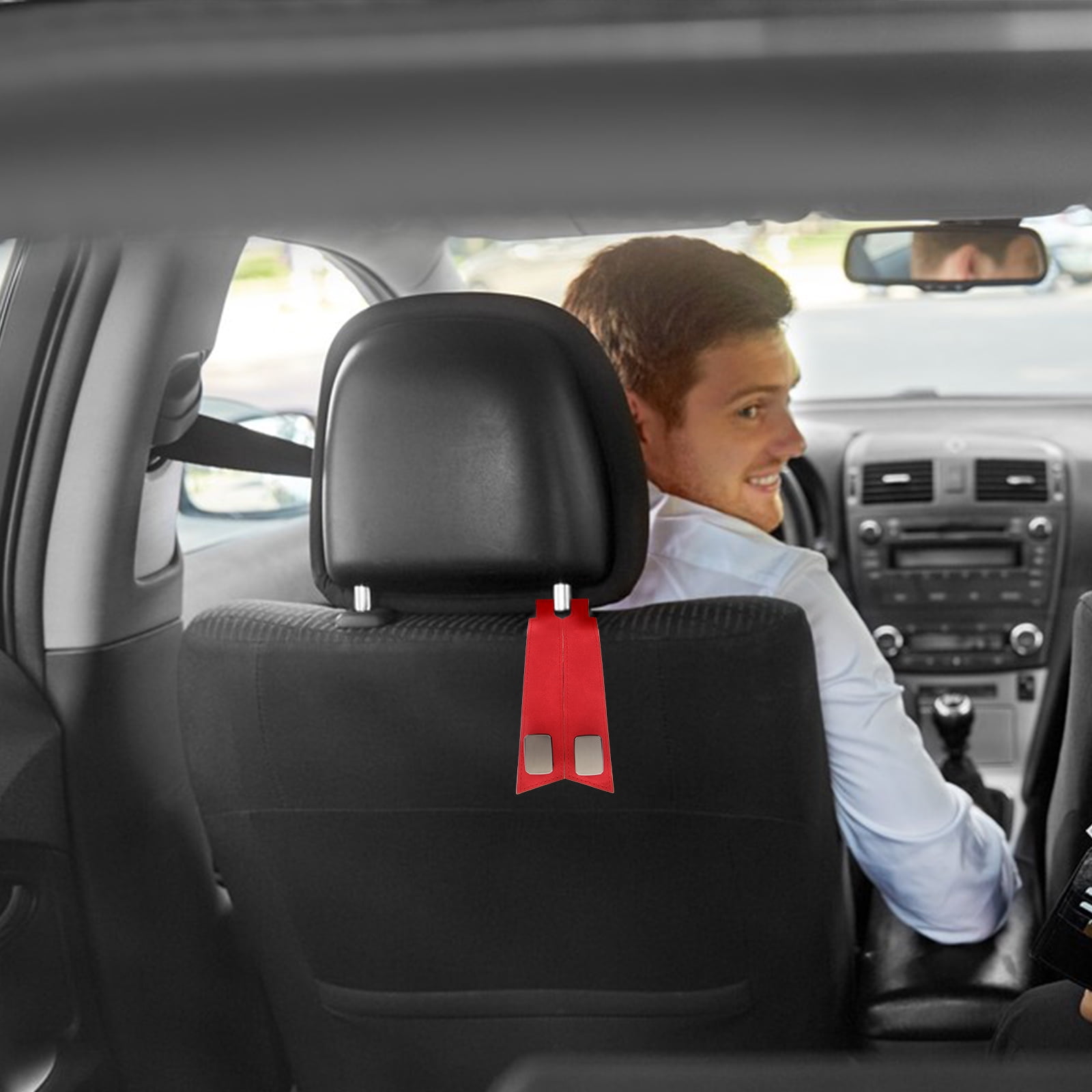 SWETRACE 1Set Red Pu Iron Car Seat Hook for Vehicle Interior Accessories with Luxury Fashionable Design 11.8x3x0.9in - Image 8