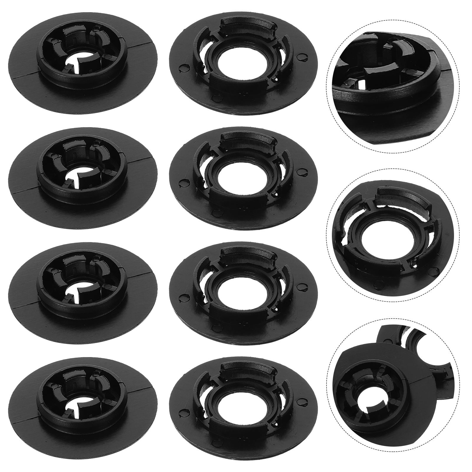 SWETRACE 4Pcs Car Accessories Floor Mat Clips Black Plastic Clips for Vehicle 1.57X1.57X0.28in - Image 1