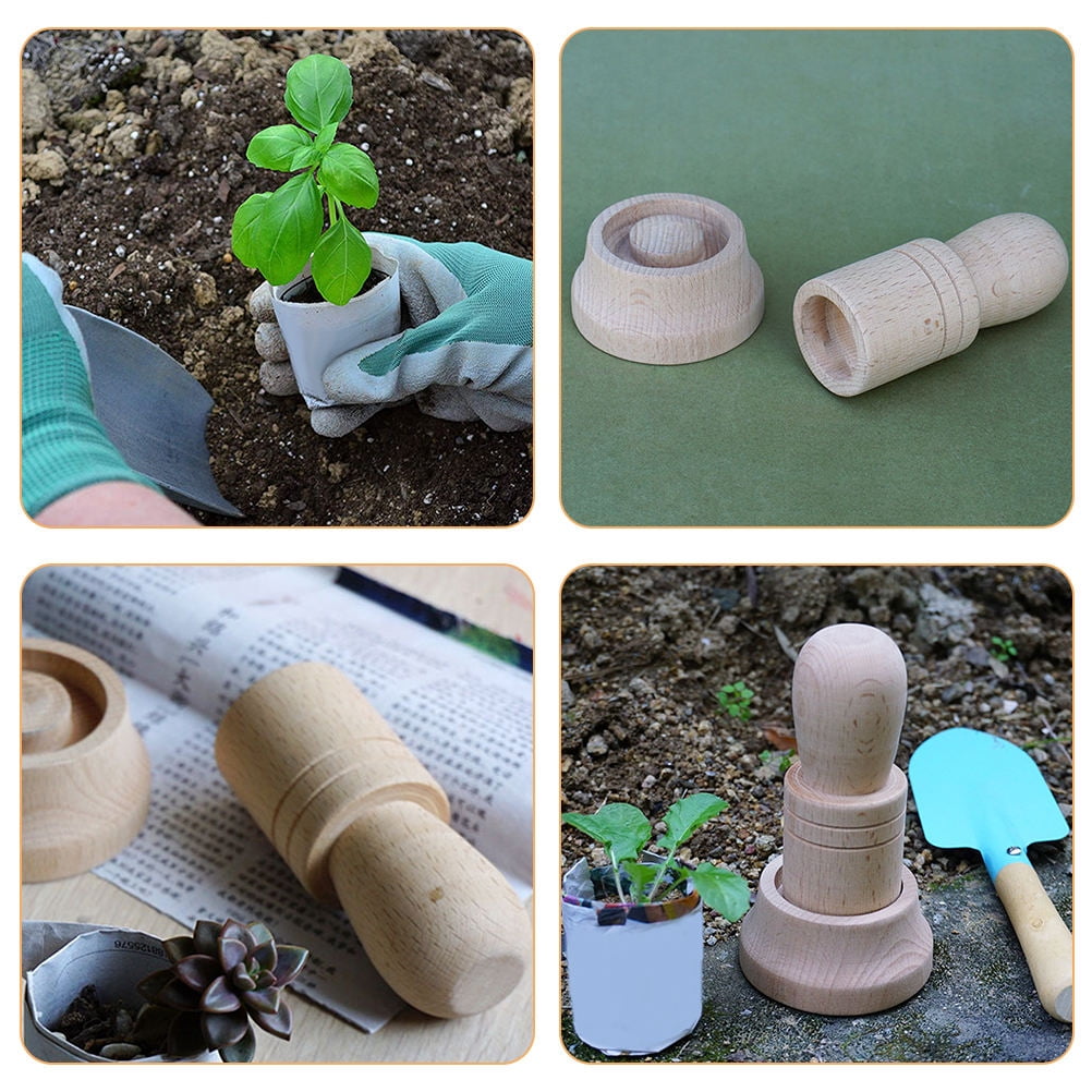 SWETRACE Wood Paper Pot Maker Seedling Cultivation Rectangular Gardening Tools 1 Set - Image 5