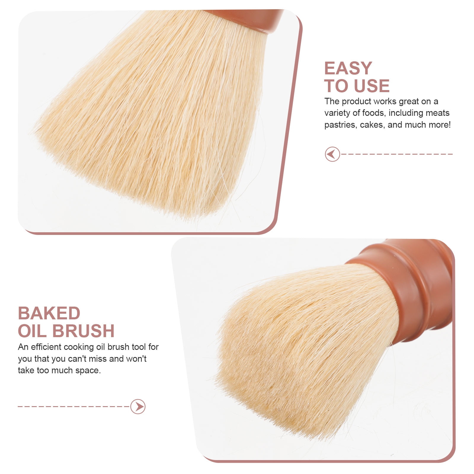 SWETRACE 1Set Round Bristles Basting Brush Baking Basting Brush for Outdoor Use - Image 8