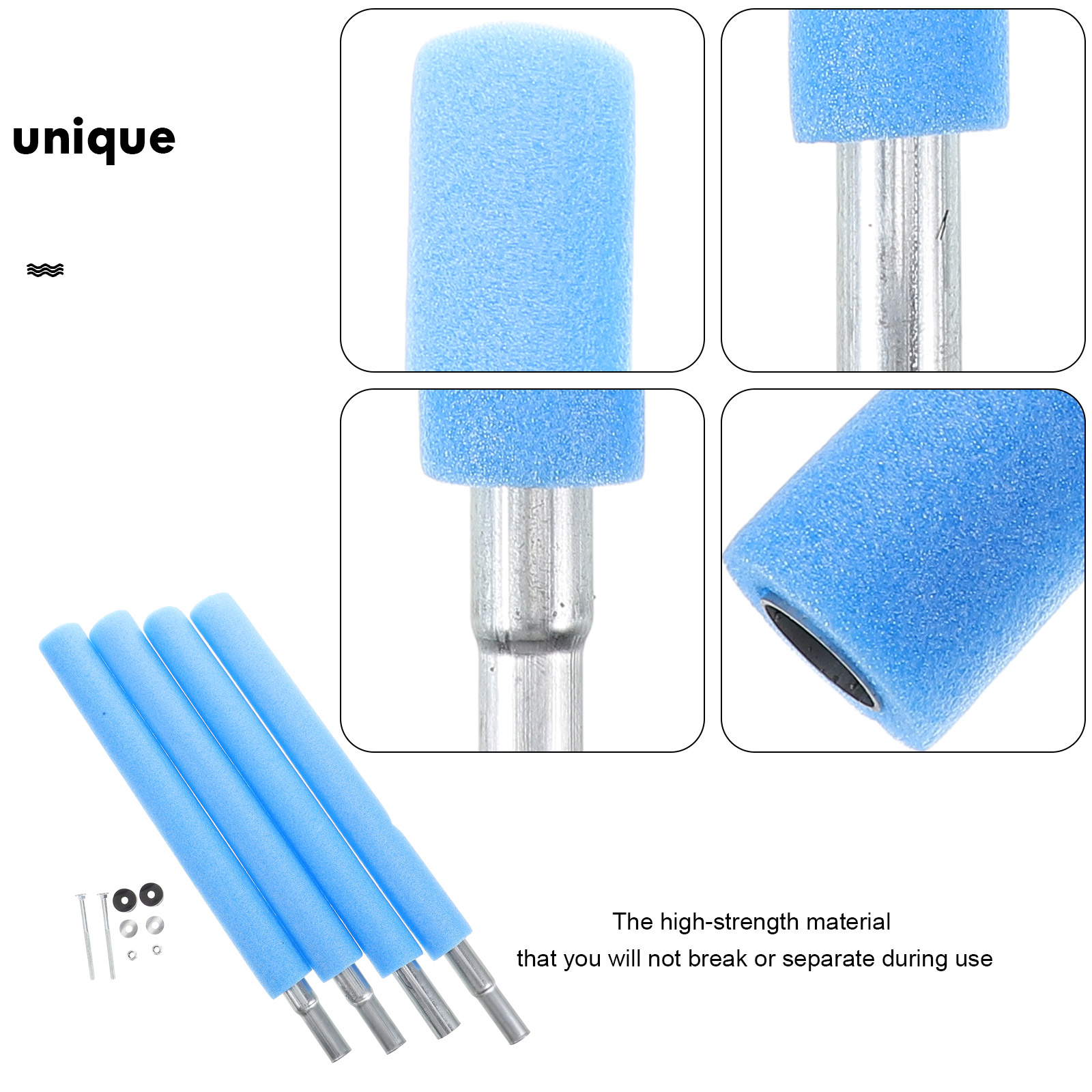 SWETRACE 4 Trampoline Poles Steel Foam Replacement Parts 1Set 19.06X1.57X1.57in - Image 5