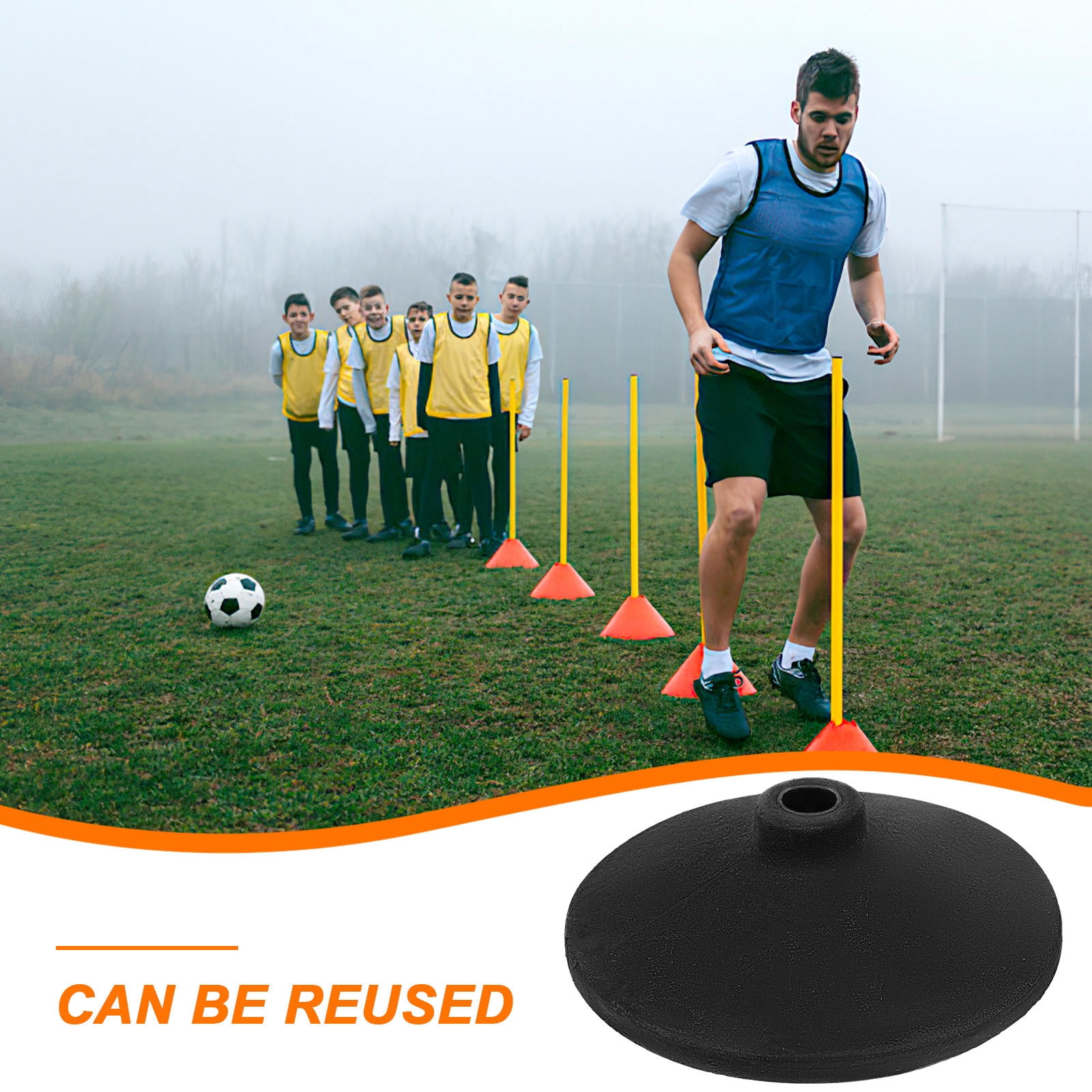 SWETRACE 1Set Soccer for Sports Practice Safety and Stability Black Color 8.5x8.5x2.2in - Image 2