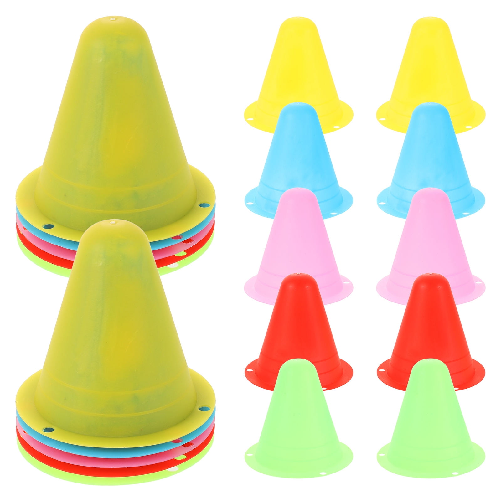 SWETRACE Mini Cones for Sports 20Pcs PE Skating Training Cones for Roller Skates Enthusiasts 11.8X11.8X2.9In - Image 1