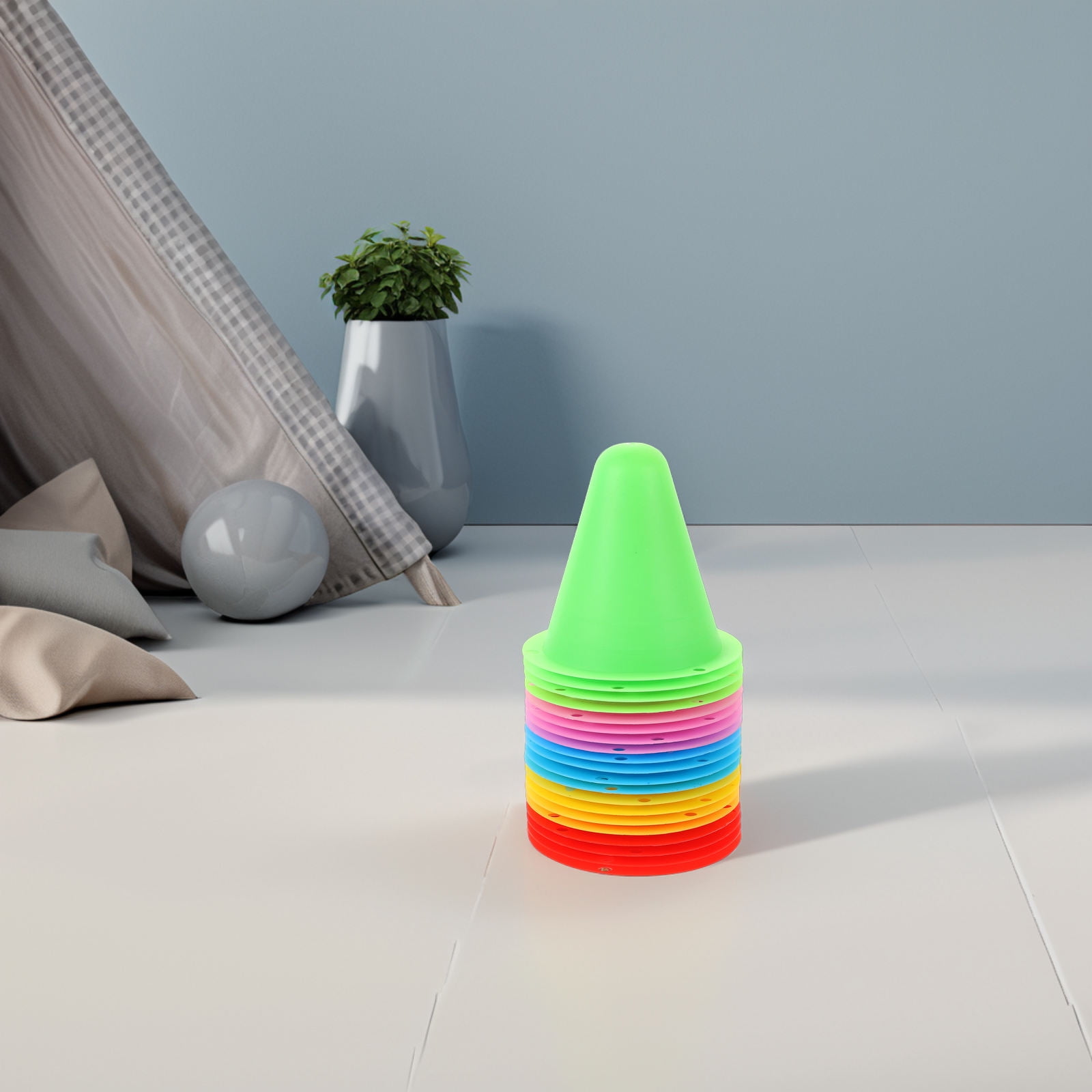 SWETRACE Mini Cones for Sports 20Pcs PE Skating Training Cones for Roller Skates Enthusiasts 11.8X11.8X2.9In - Image 4