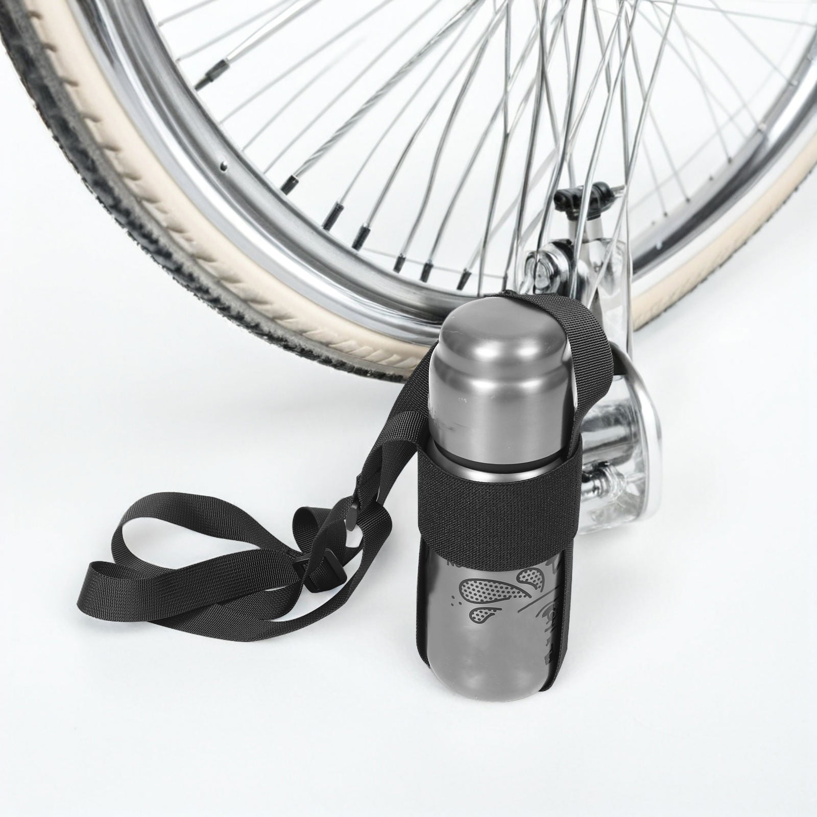 SWETRACE 1Set Adjustable Strap for Water Bottle in Black Polyester Ideal for Outdoor Activities 27.51X4.13X0.39in - Image 4