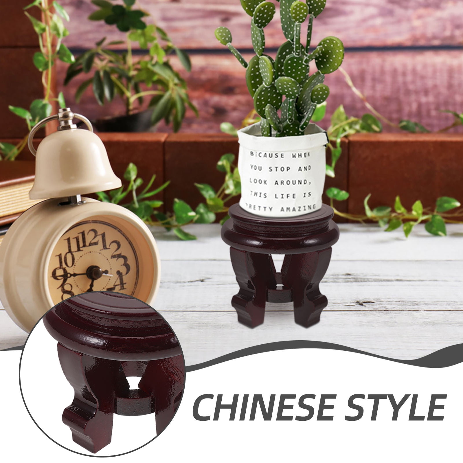 SWETRACE Indoor Flowerpot Stand Vase Display Stool Wood Brown Gardeners Living Room 1Pack - Image 3