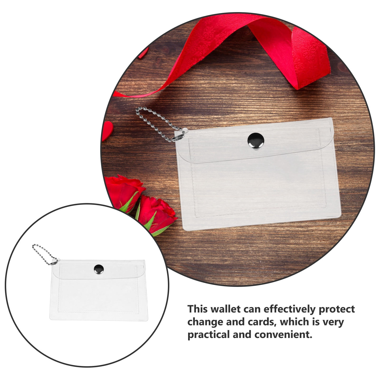 SWETRACE 1Set Compact Coin Purse Square Transparent PVC for Keychain and Outdoor Use by Students and Teens - Image 8