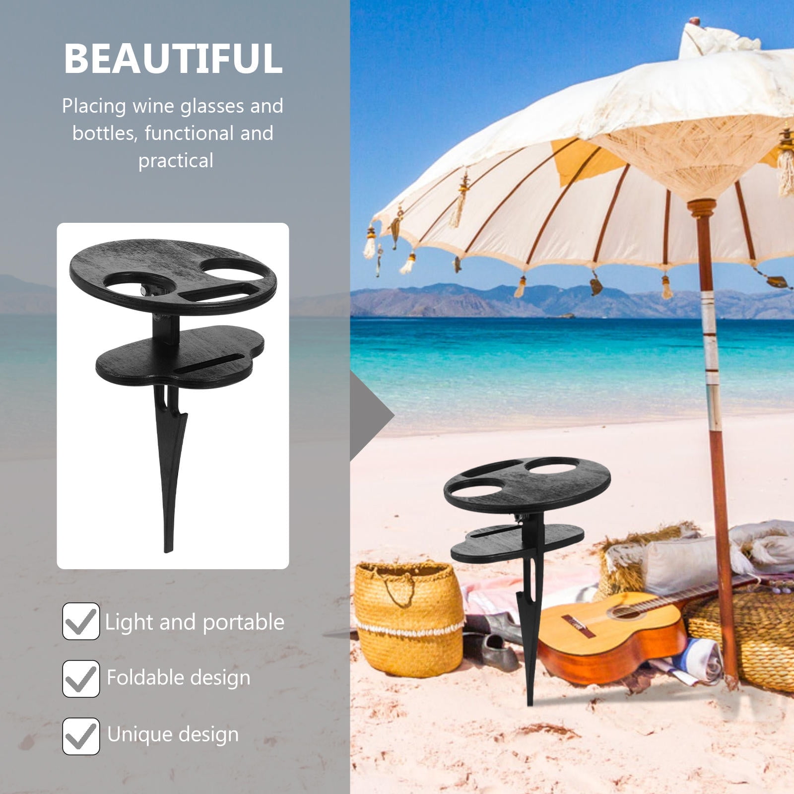 SWETRACE Outdoor Table Black Wooden Plastic 1Pc 11.8x7.9x7.9in - Image 6