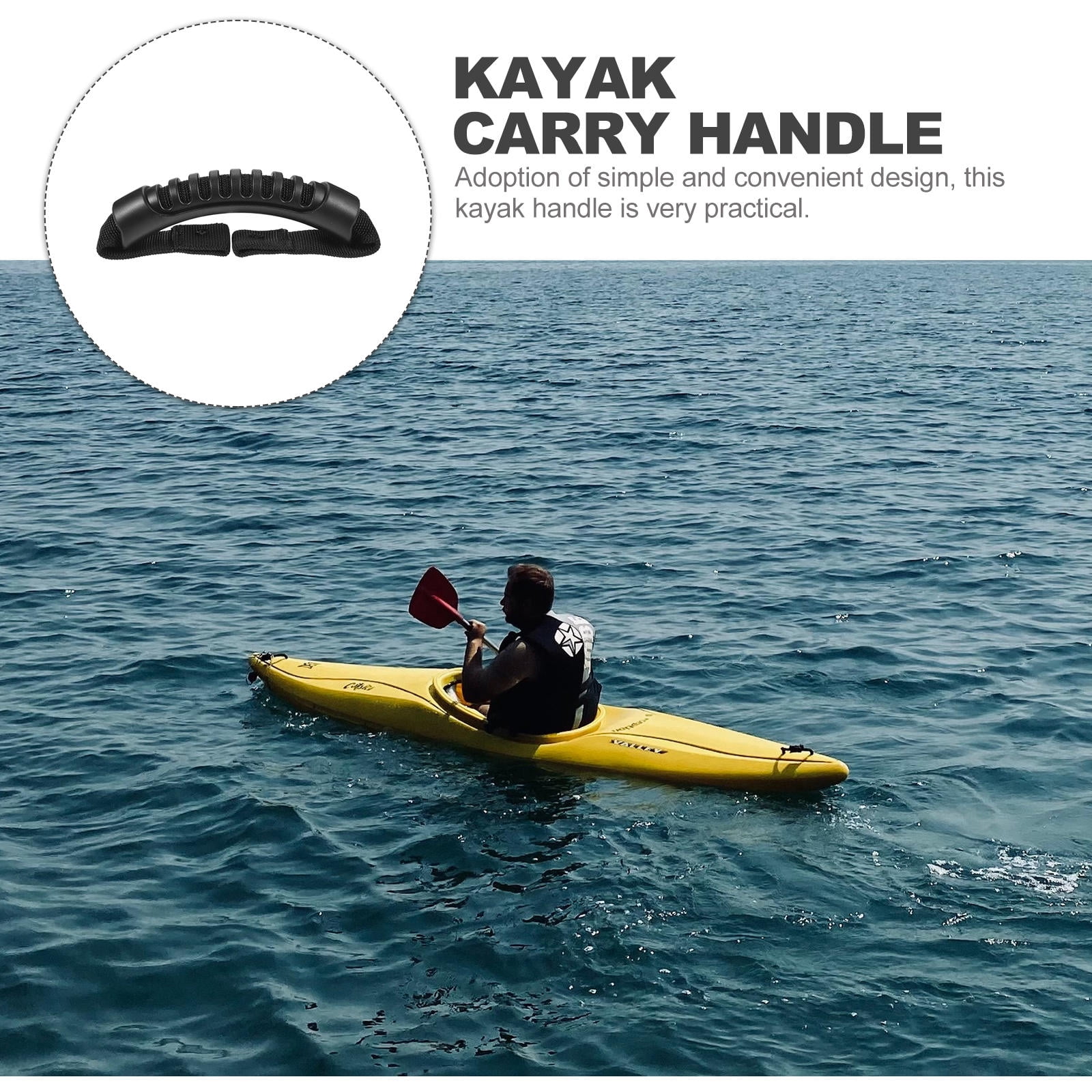 SWETRACE 1Pcs Ergonomic Contour Black Rubber Kayak Handle for Inflatable Boat Outdoor Use - Image 7