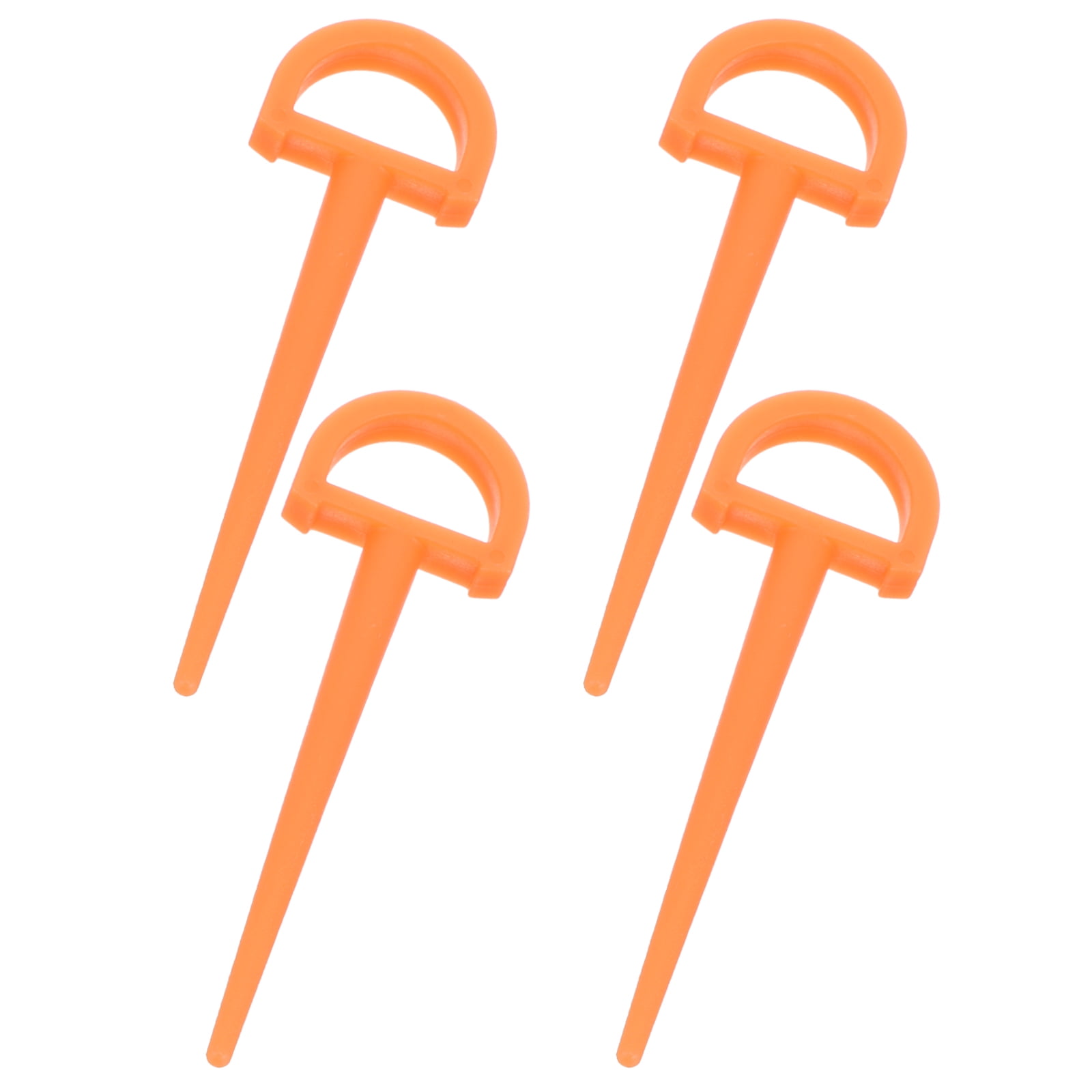 SWETRACE 4Pcs Ground Stakes in Orange Plastic for Tents and Outdoor Gear 3.5in - Image 1