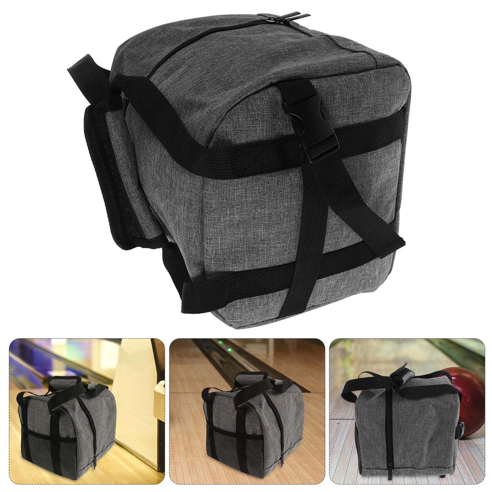 SWETRACE Single Ball Bowling Bag 1Pcs Grey Polyester with Ball Protection Feature for .7x8.7x8.7in - Image 1