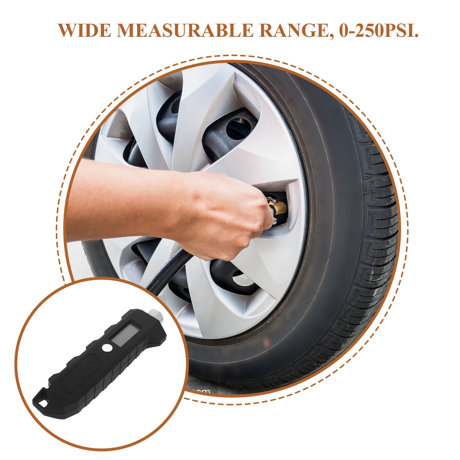 SWETRACE Truck Tire Pressure Gauge Long Bar Design Black 1Pcs - Image 5