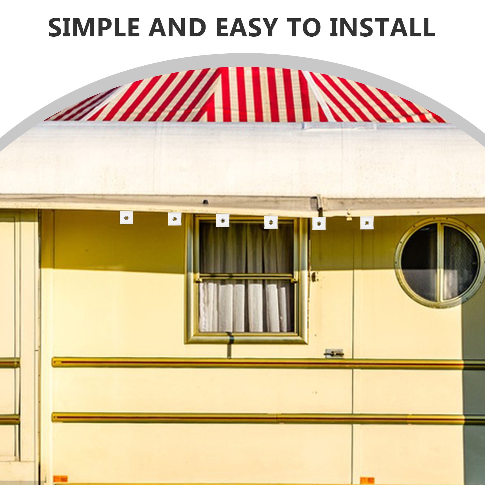 SWETRACE 6Pcs Awnings Tool for RV Canopy and Garden Parties White 1.97X1.97X0.28in - Image 7
