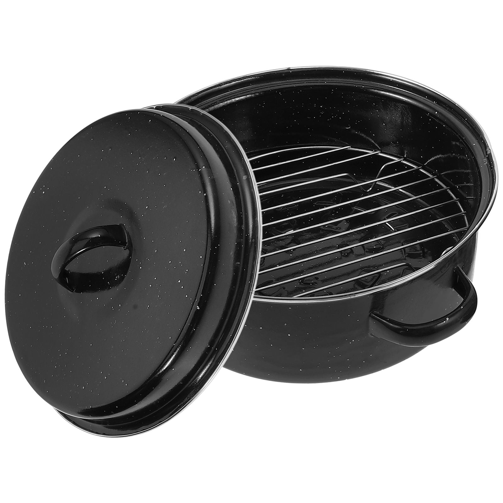 SWETRACE Iron Covered Roaster Pan With Lid Daily Use For Households 10.6X9.4X6.9In - Image 1