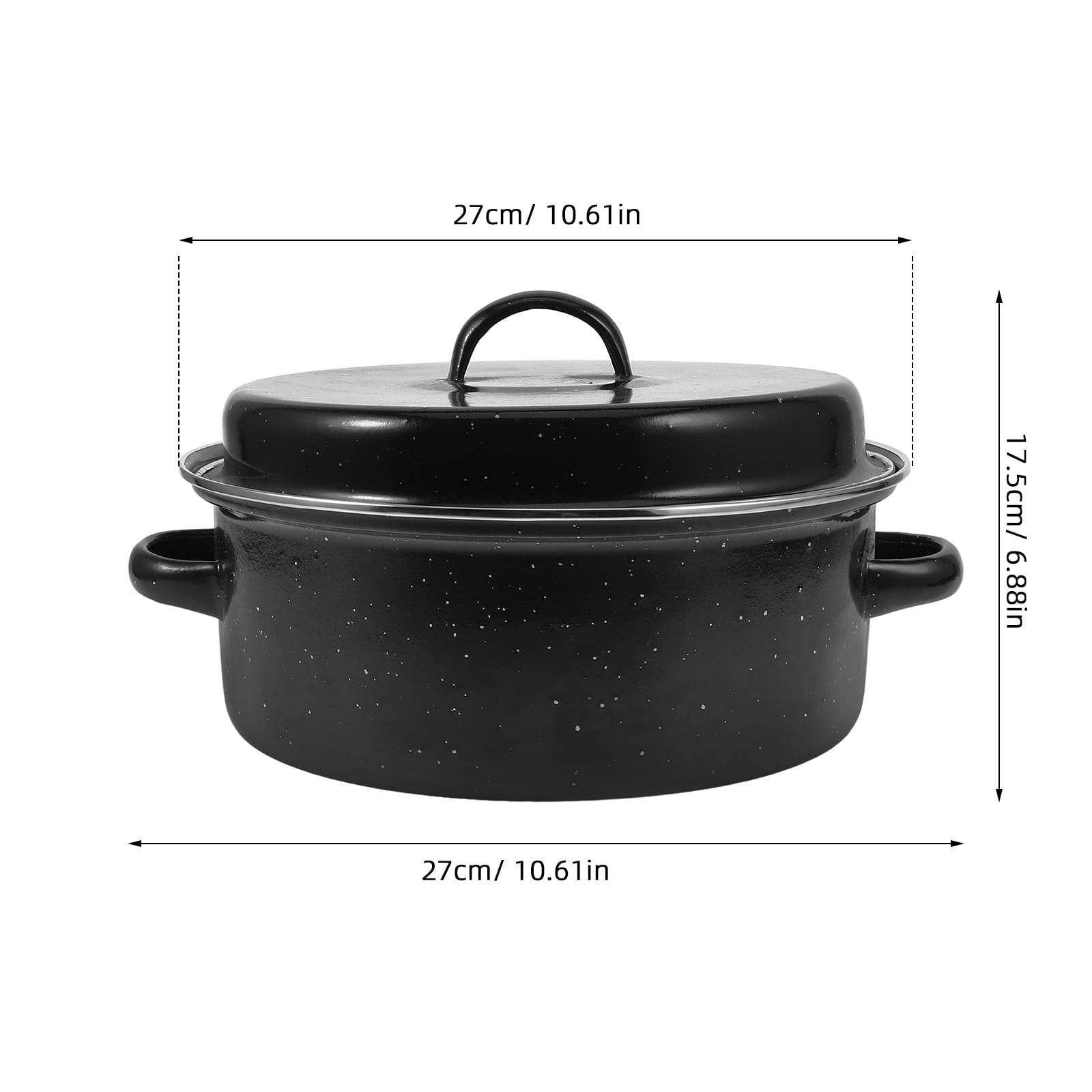 SWETRACE Iron Covered Roaster Pan With Lid Daily Use For Households 10.6X9.4X6.9In - Image 2