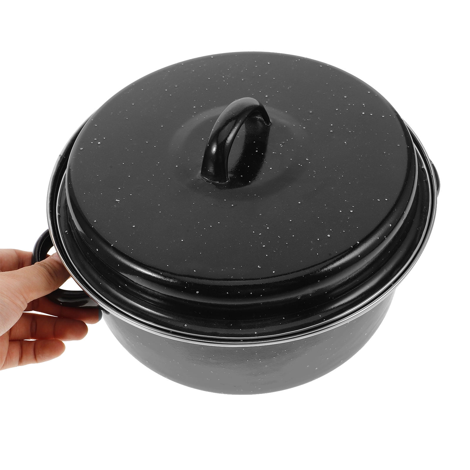 SWETRACE Iron Covered Roaster Pan With Lid Daily Use For Households 10.6X9.4X6.9In - Image 3