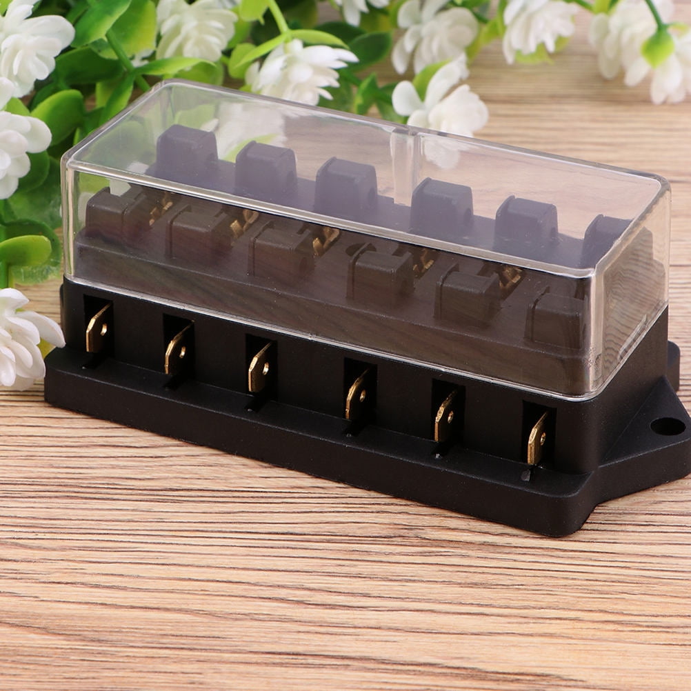SWETRACE 2Pcs Metal 6 Way Fuse Holder for Vehicle Maintenance Electrical Installation Car Fuse Accessory 4.3x2.0x1.7in - Image 2