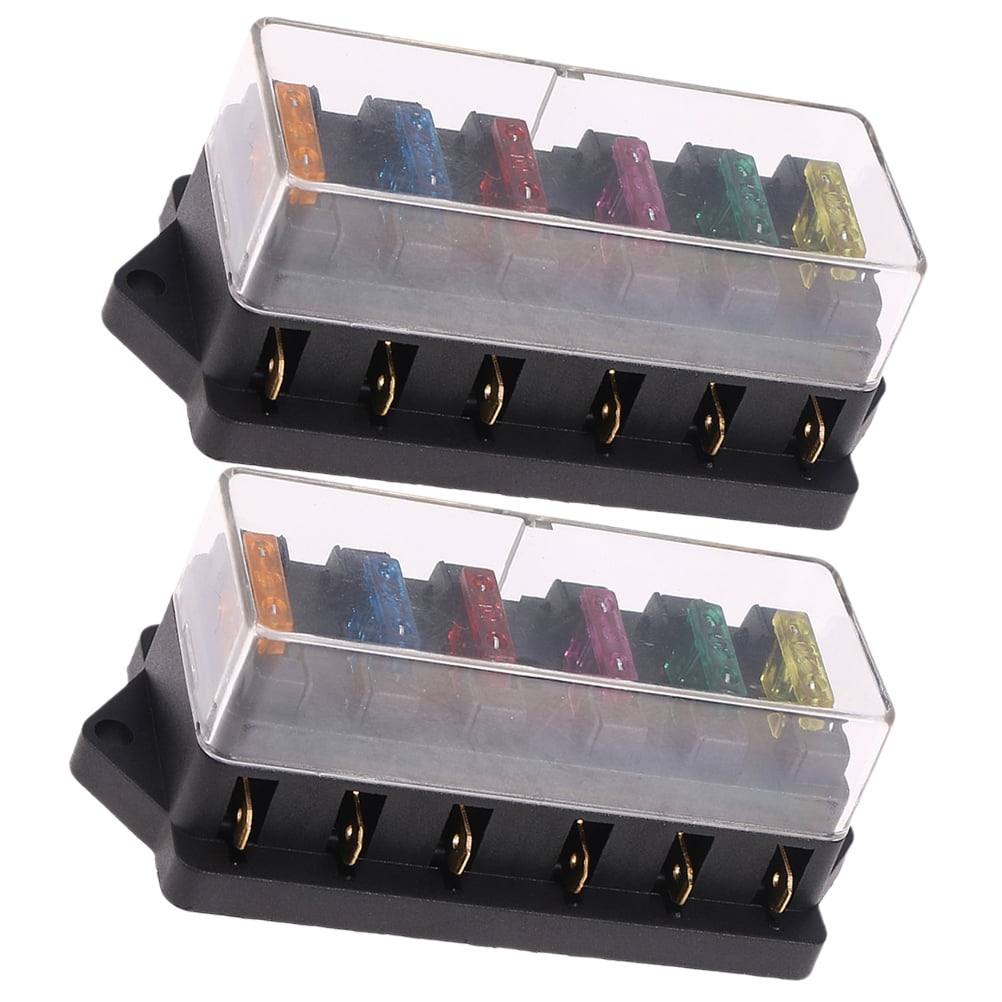 SWETRACE 2Pcs Metal 6 Way Fuse Holder for Vehicle Maintenance Electrical Installation Car Fuse Accessory 4.3x2.0x1.7in - Image 3