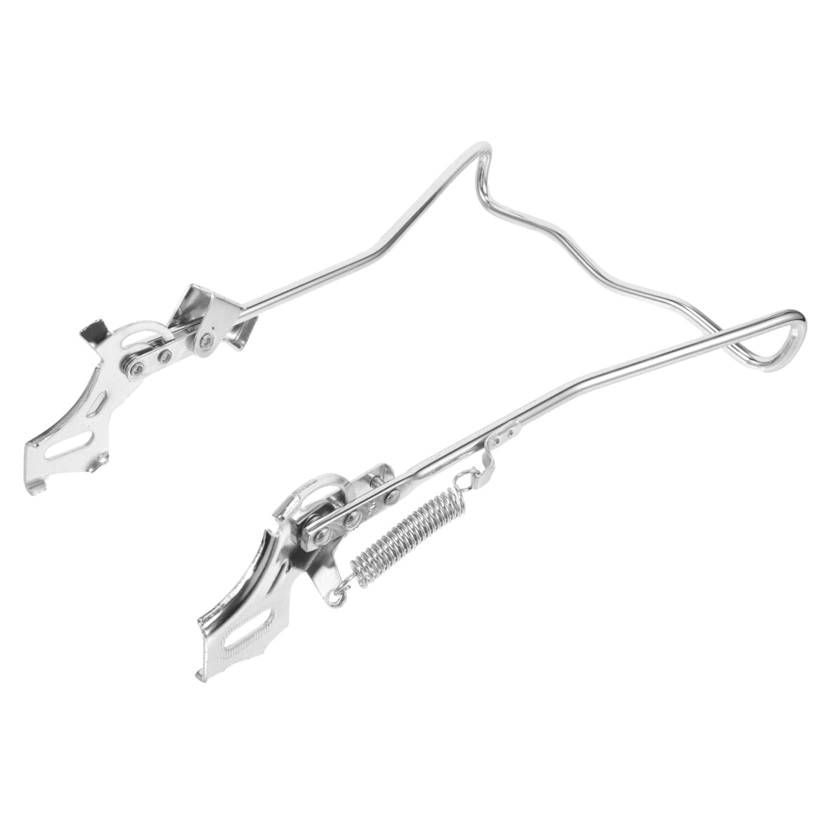 SWETRACE 1Set Steel Silver Double Legged Bike Kickstand for Stable Support Non Slip Feet Quick Adjustment 14.6x10x0.4in - Image 5