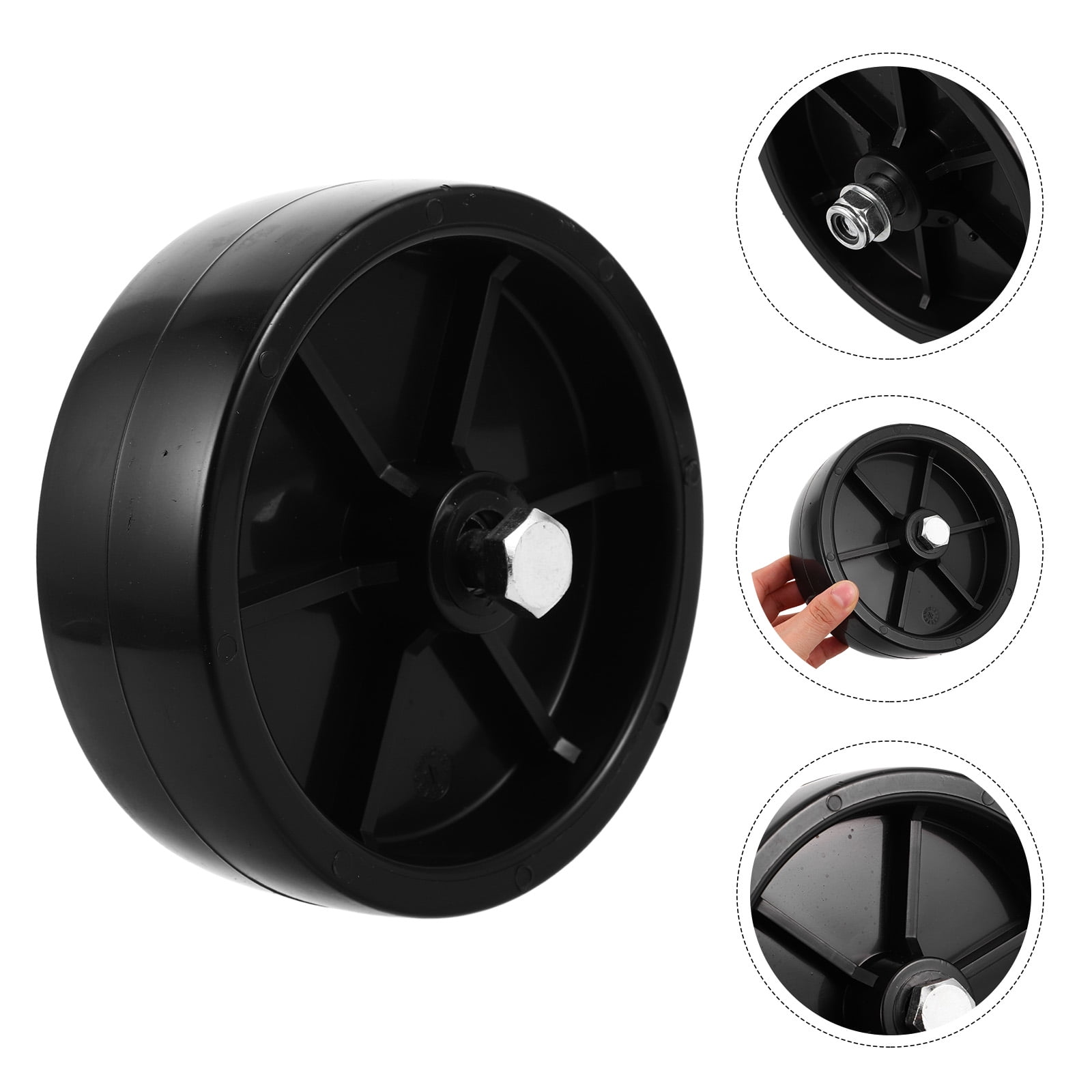 SWETRACE Stable Support Trailer Jack Wheel Replacement Black 1 Set - Image 1