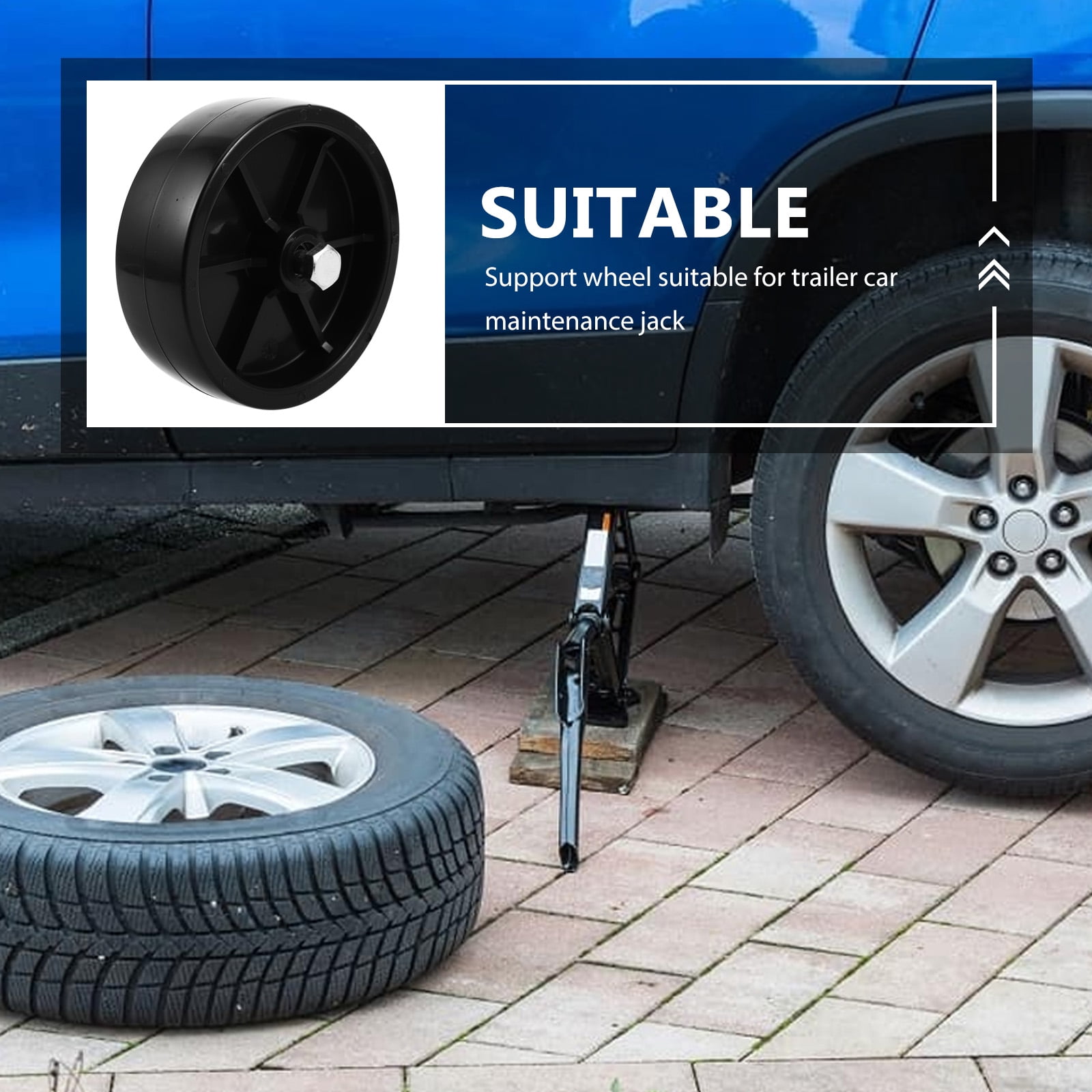 SWETRACE Stable Support Trailer Jack Wheel Replacement Black 1 Set - Image 8