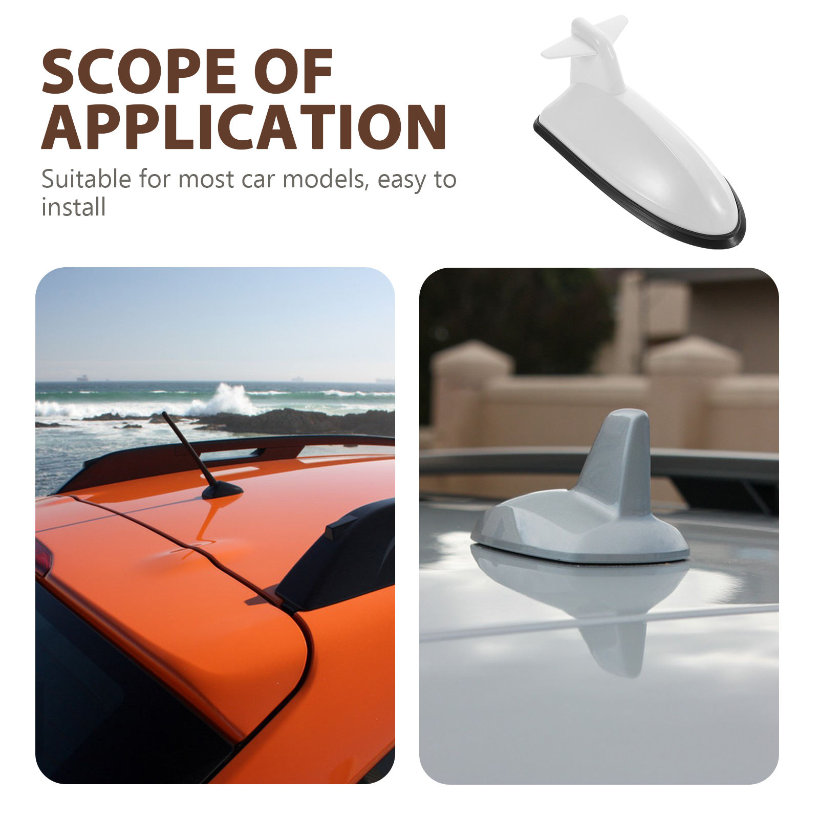 SWETRACE 1Pcs Car Antenna Top Cover White Plastic Car Roof Antenna for Car Owners Use - Image 3