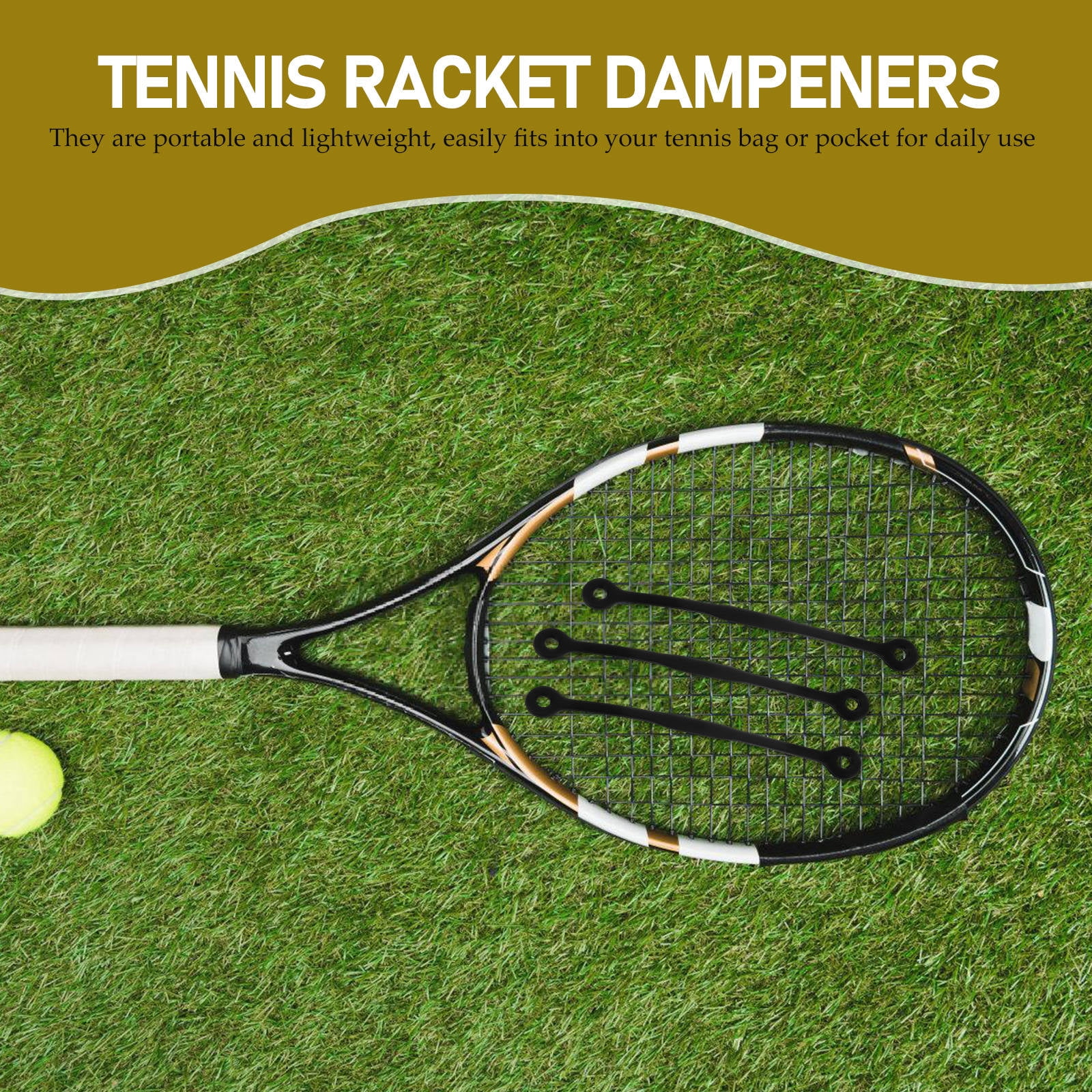 SWETRACE Tennis Racquet Dampeners Black 5Pcs 4.7x0.4x0.4In - Image 6