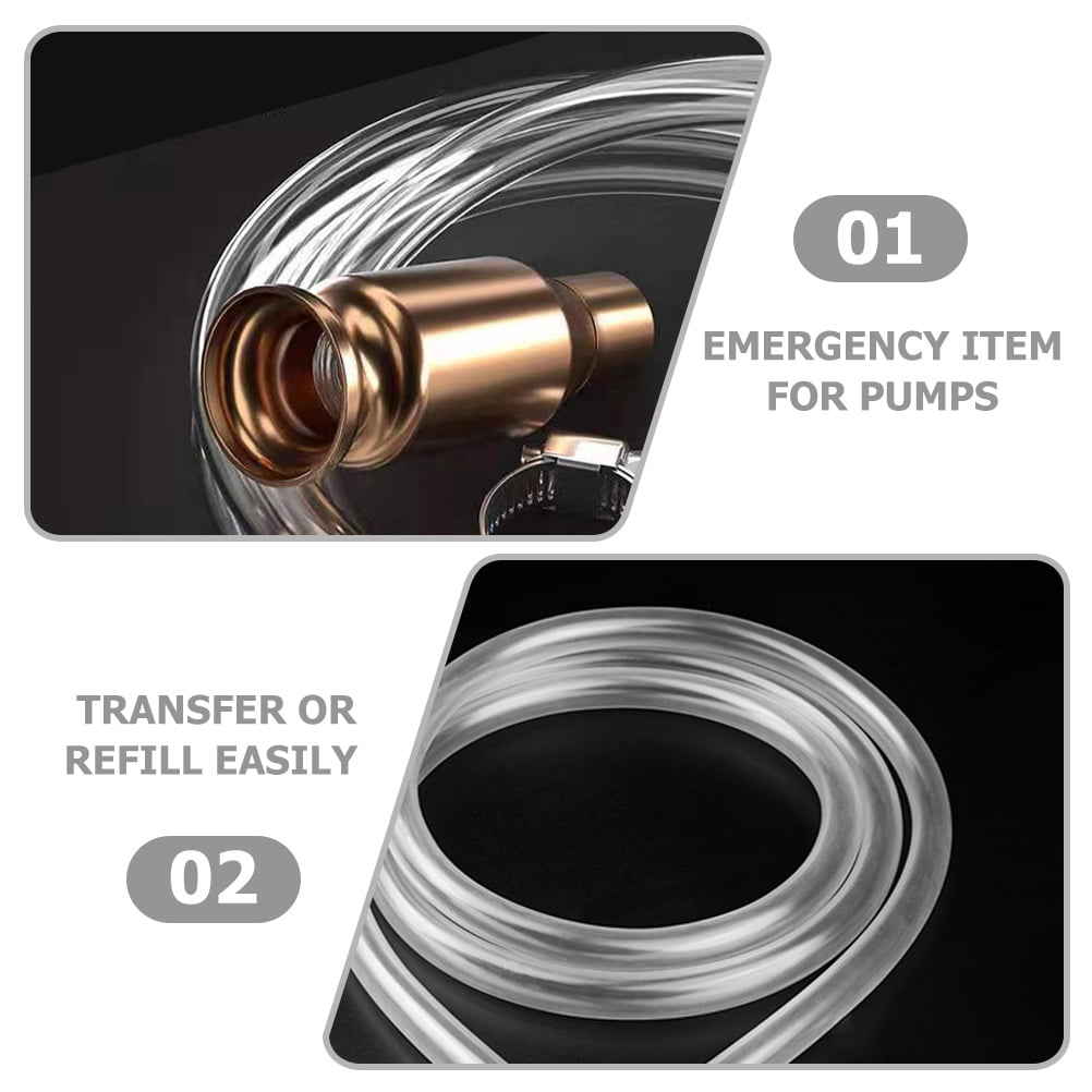 SWETRACE 1Pack Multi Color Gas Siphon Hose For Oil Change Fluid Transfer Emergency Use 157.20X0.59X0.59In - Image 2