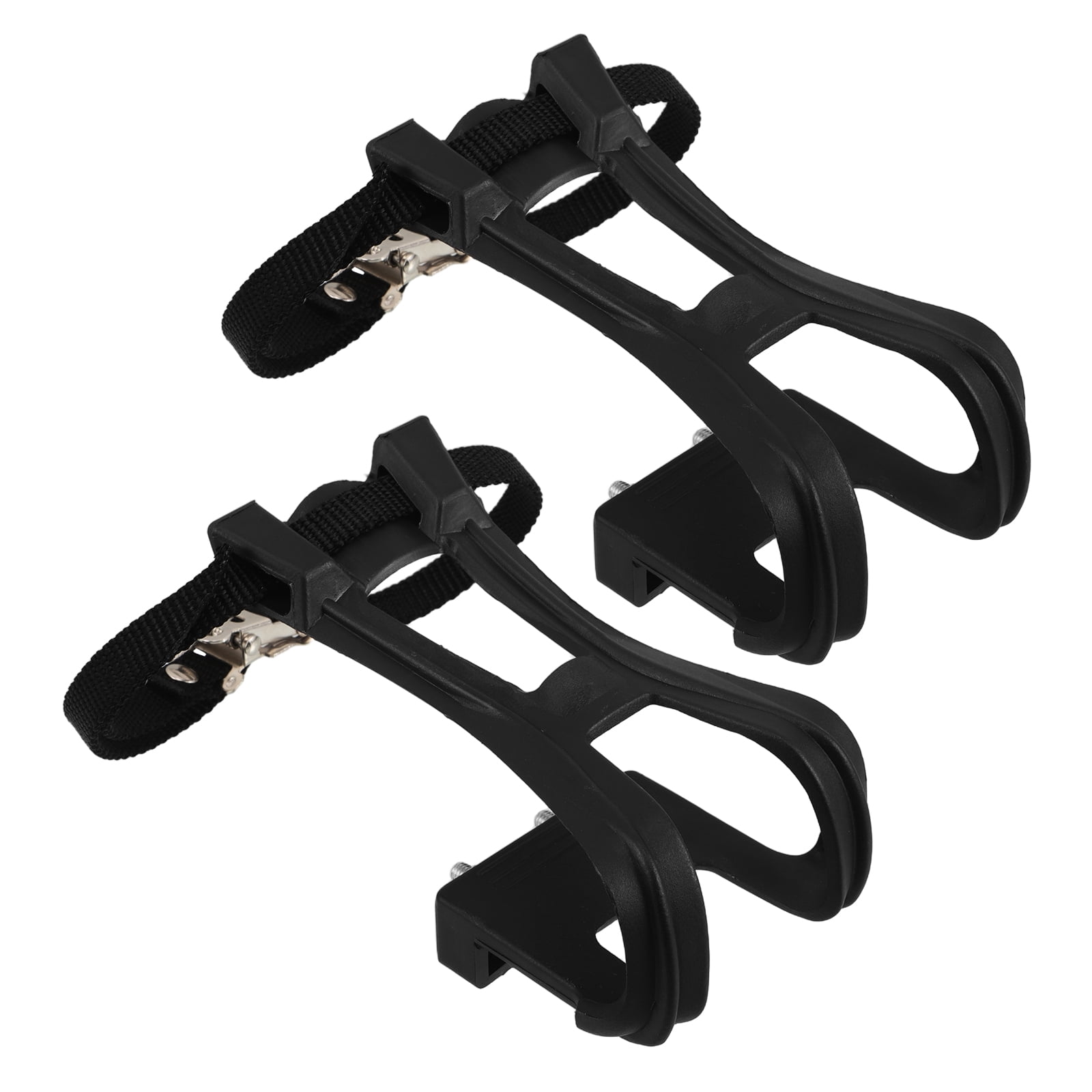 SWETRACE 2Pcs Bike Pedal Toe Cages And Straps Black for Secure Installation - Image 1