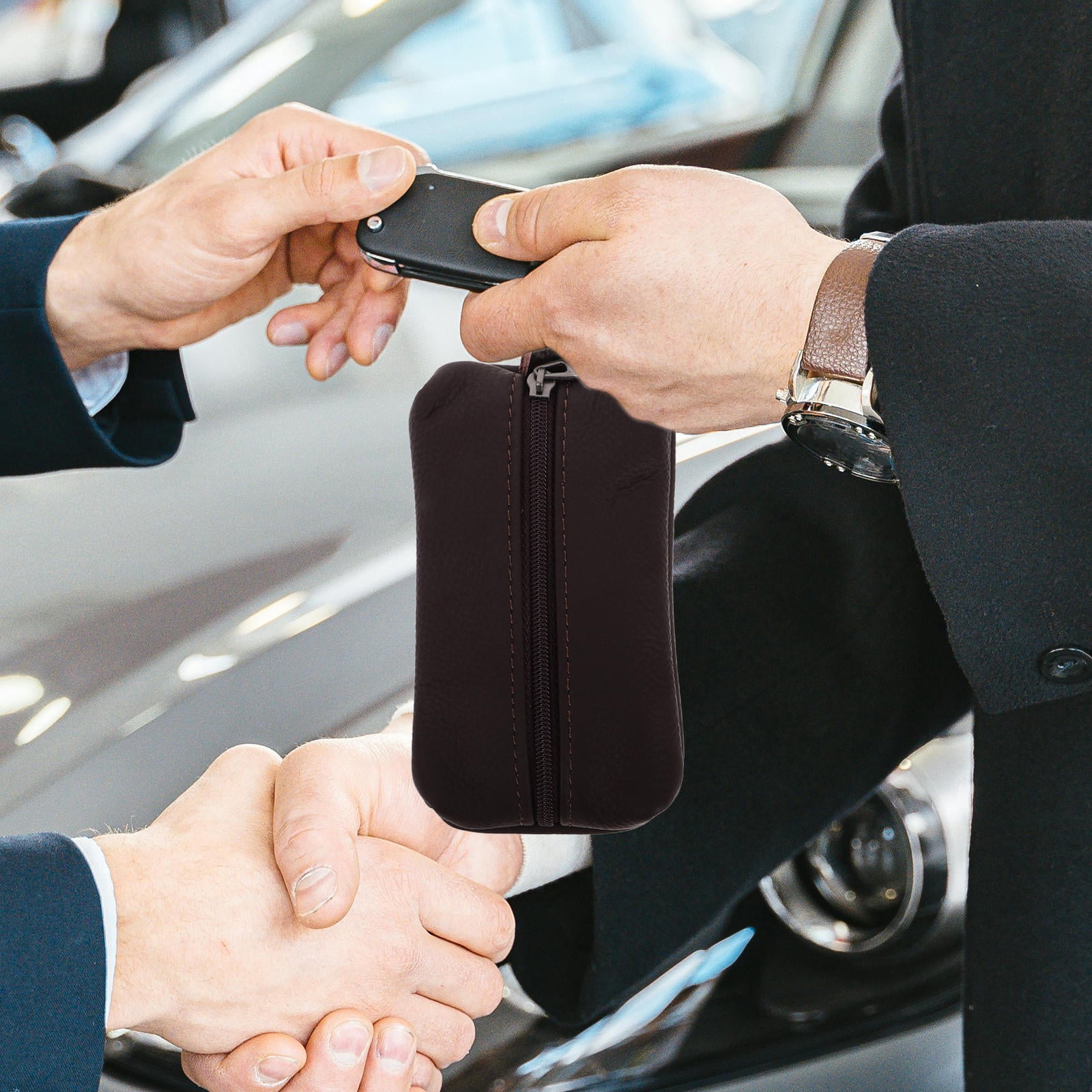 SWETRACE 1Pcs Keychain Card Holder Key Case Wallet with Wristlet and Coin Organizer for Men and Women - Image 8