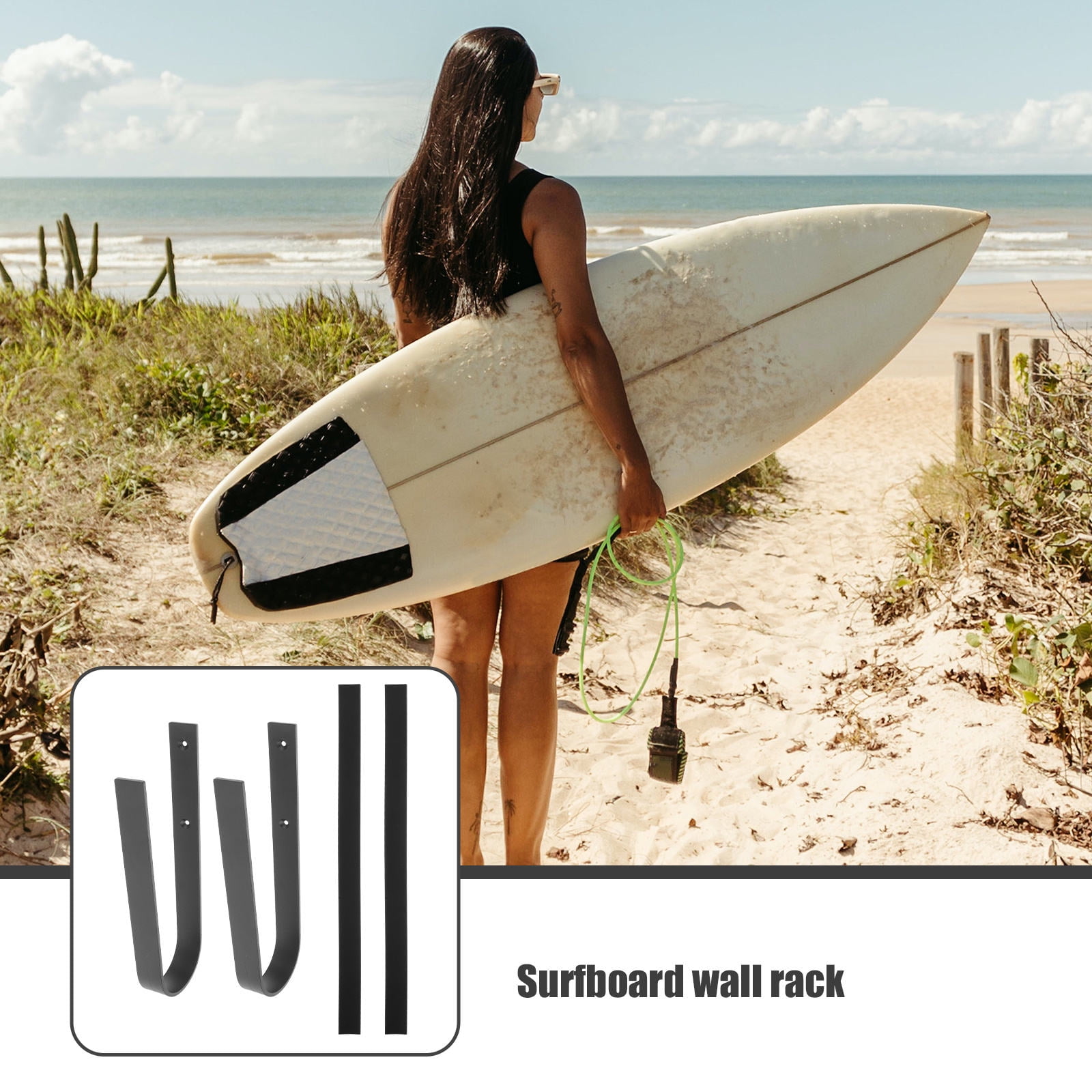 SWETRACE 1Set Iron Surfboard Hanging Hook Deep Gray Simple Design for Sports Equipment Wall Storage 11.8x3.1x1.1in - Image 8