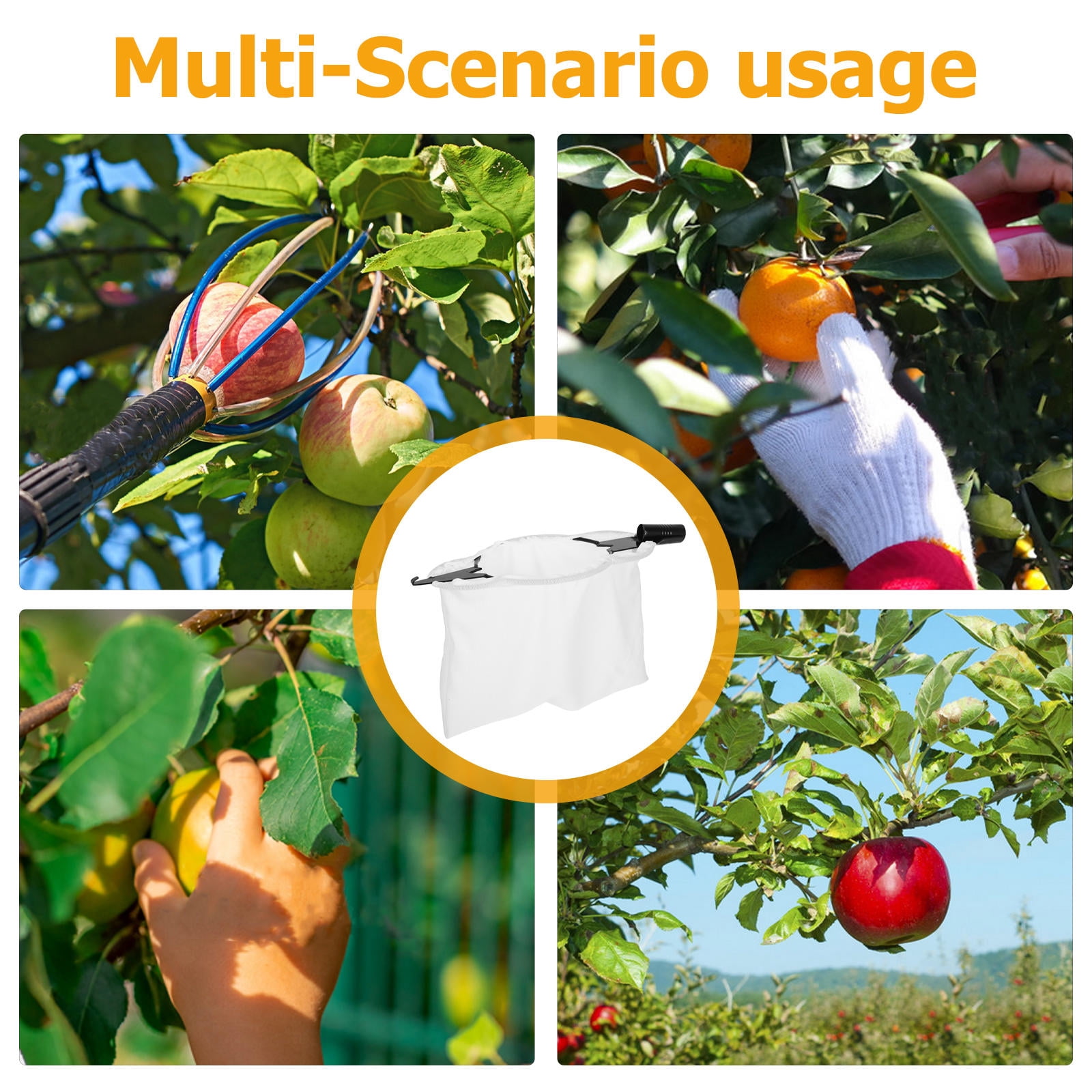 SWETRACE Fruit Picking Bags Portable Fruit Picker Accessory Black 1Pcs - Image 3