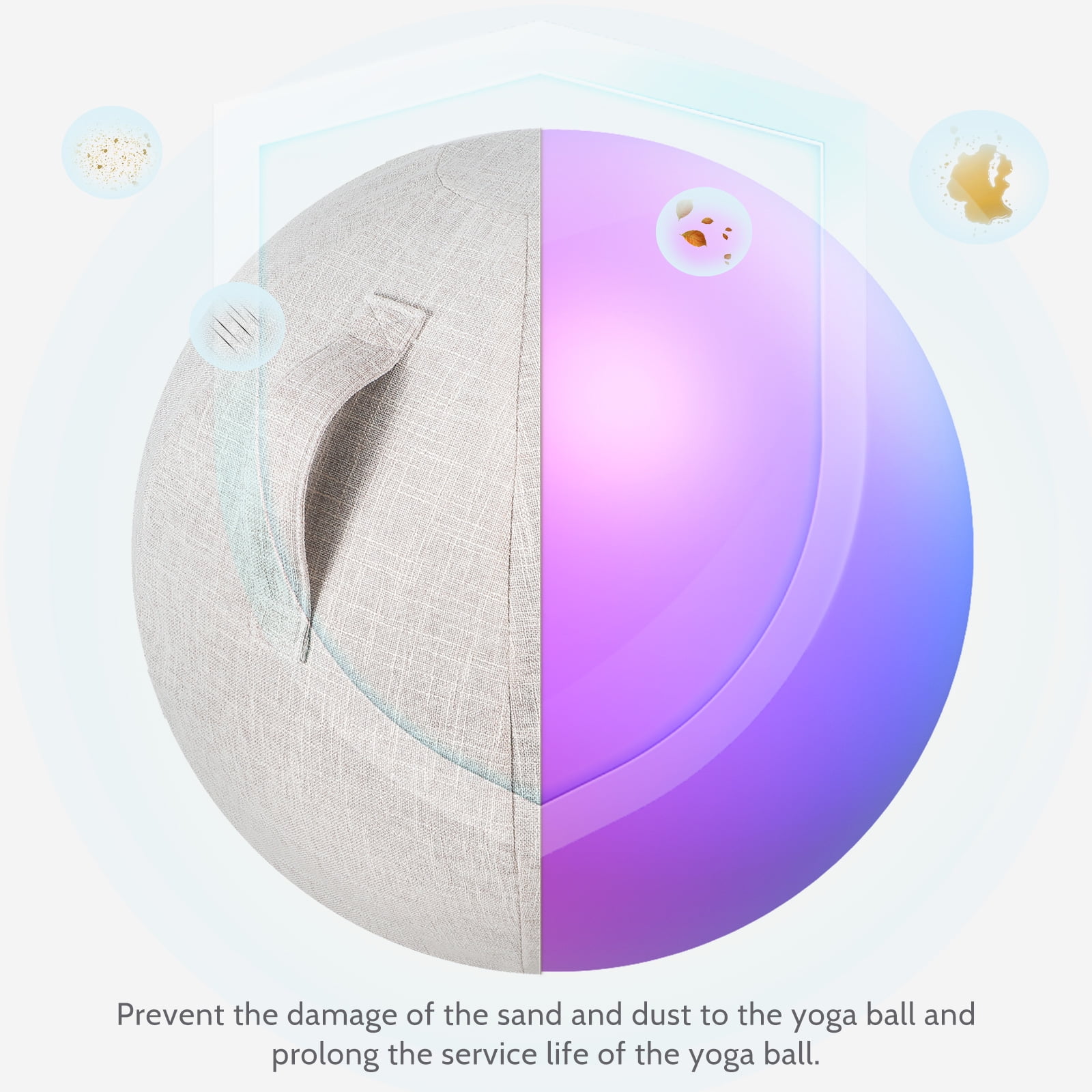 SWETRACE 1Pack Thick Yoga Ball Cover in Cotton for Gym and Yoga Practice Accessories - Image 7