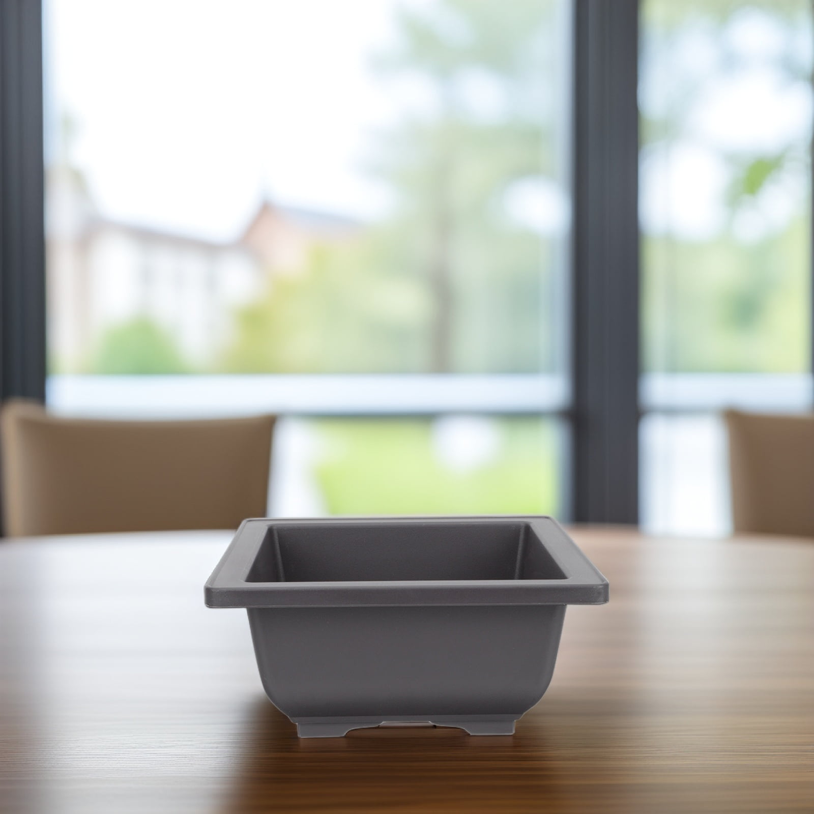 SWETRACE 5Pcs Square Flowerpots for Study Room and Office in Black 17x17cm - Image 2
