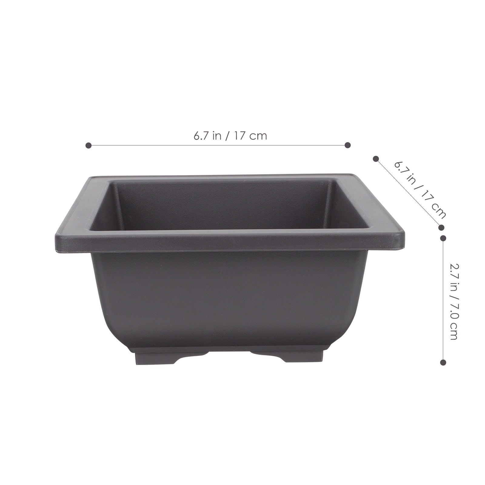 SWETRACE 5Pcs Square Flowerpots for Study Room and Office in Black 17x17cm - Image 4