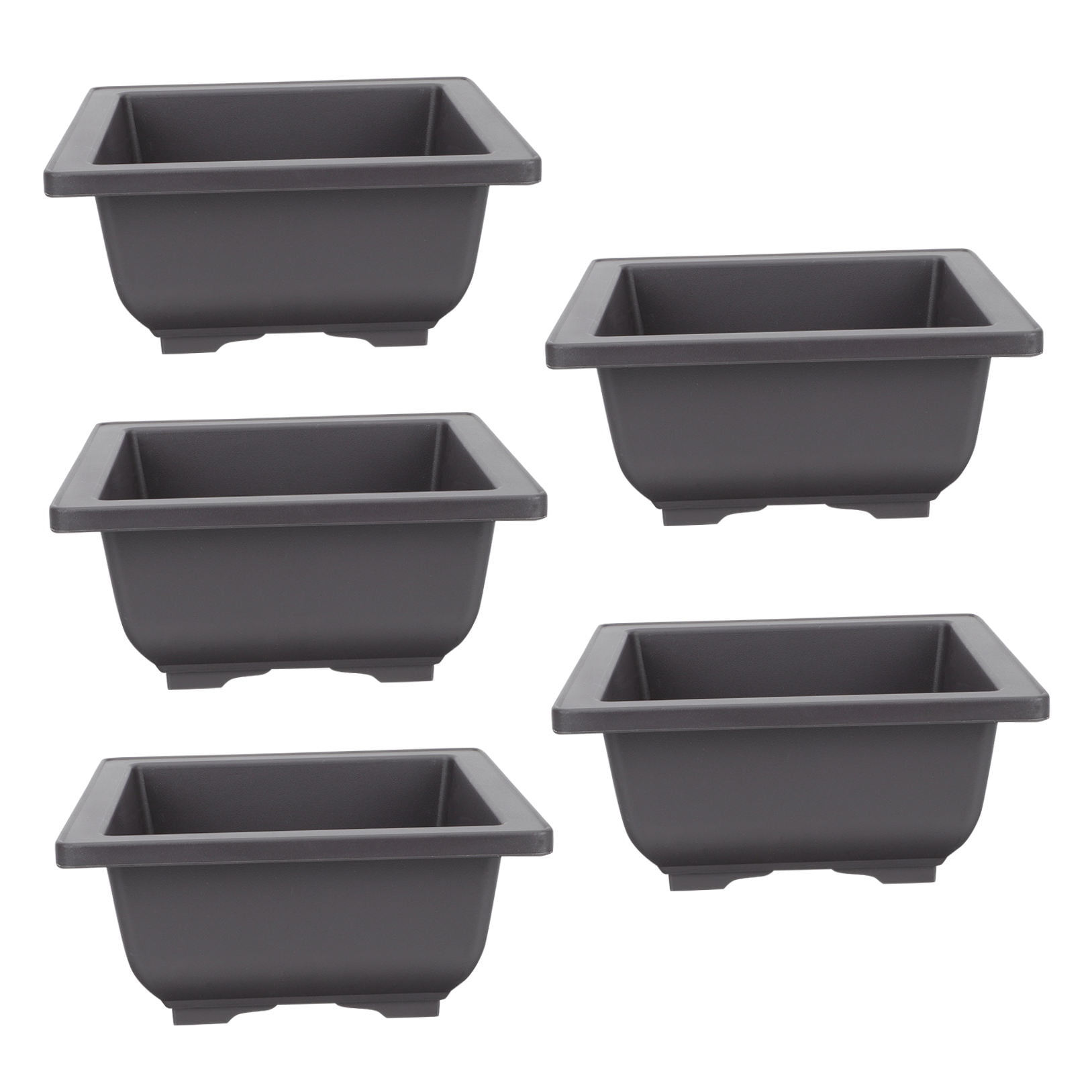 SWETRACE 5Pcs Square Flowerpots for Study Room and Office in Black 17x17cm - Image 5