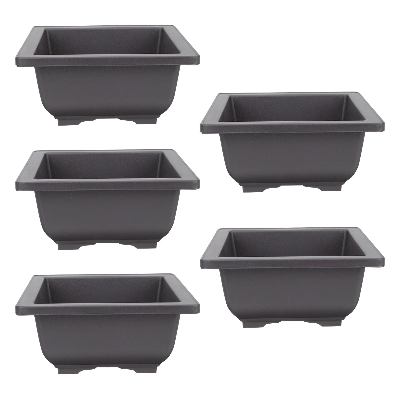 SWETRACE 5Pcs Square Flowerpots for Study Room and Office in Black 17x17cm - Image 8